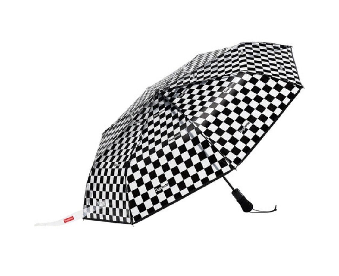 image of Supreme/ Shedrain Transparent Checkerboard Umbrella in Black, Men's