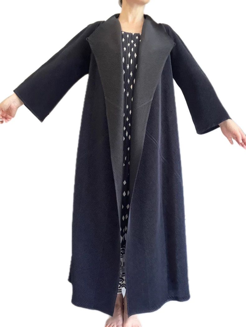 Issey Miyake Issey Miyake size:2 A long trench coat with a deep blue ma Size S / US 4 / IT 40 - 2 Thumbnail
