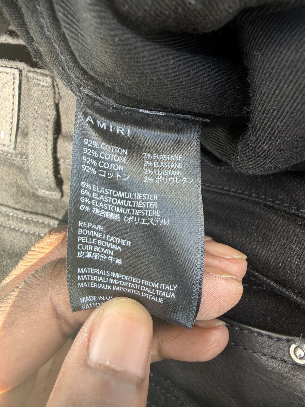 Amiri Amiri Black Denim Leather Workman Pants Size US 32 / EU 48 - 5 Thumbnail