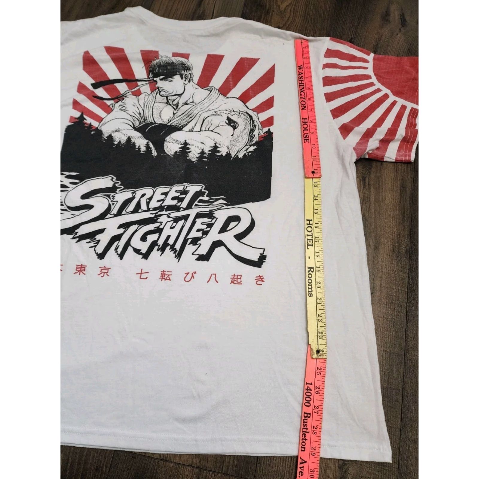 Doublet Mens 3XL Street Fighter Ryu Rising Sun T Shirt Double Sided Crew Neck White Graphic Tee Capcom 80s 90s Video game Mens Size US XXL / EU 58 / 5 - 3 Thumbnail
