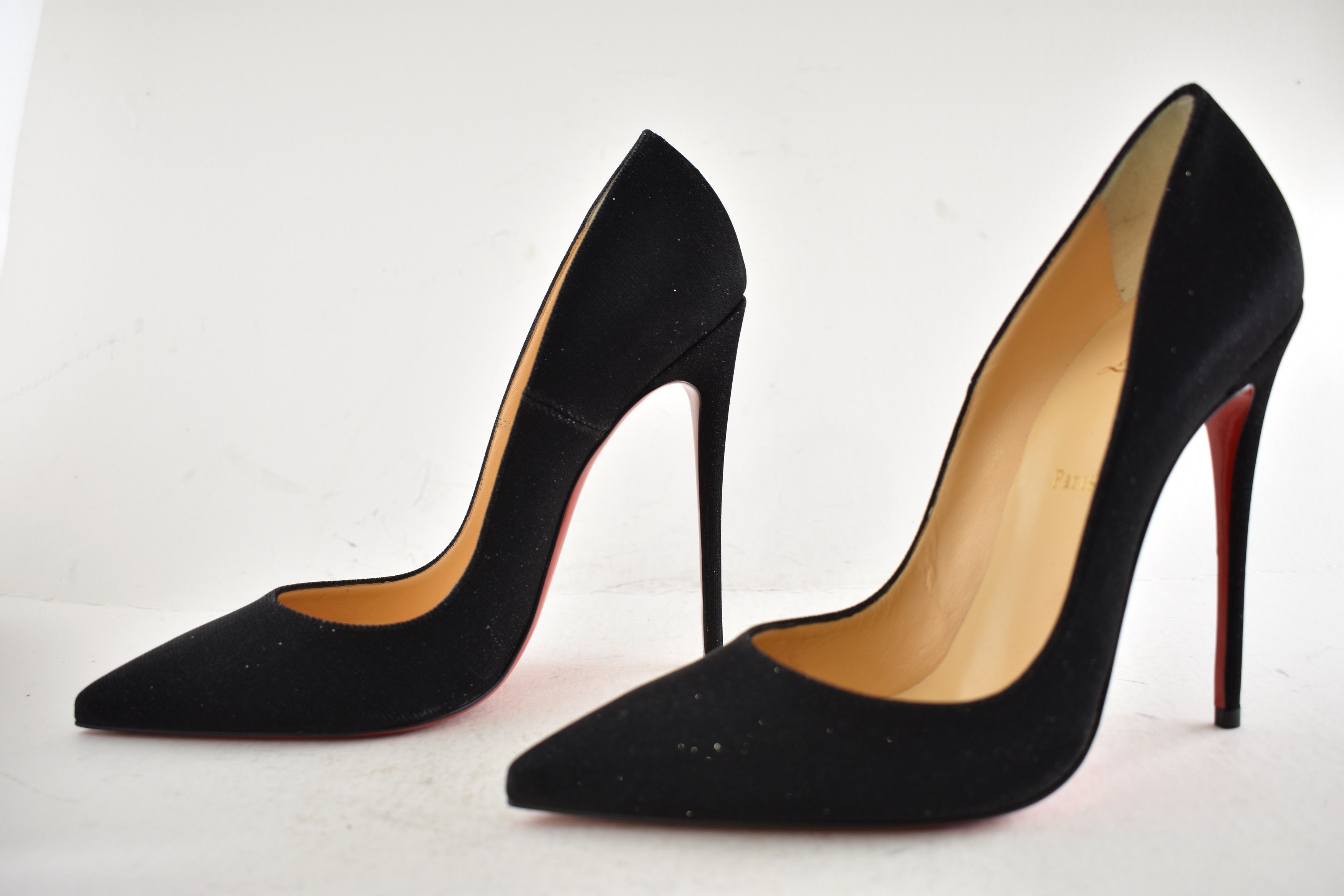 Christian Louboutin So Kate 120 Glitter Tennis Black Pointed Toe Heel Pump 42 Size US 12 / IT 42 - 11 Thumbnail