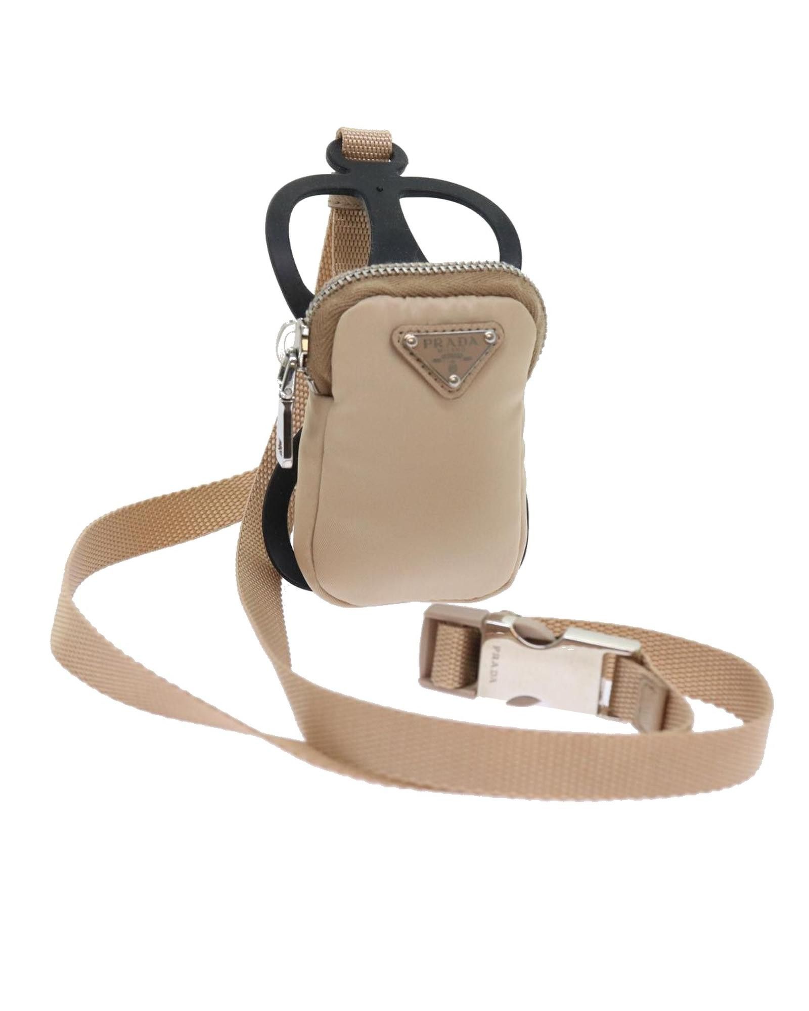 image of Prada Beige Nylon Smartphone Holder Pouch, Women's