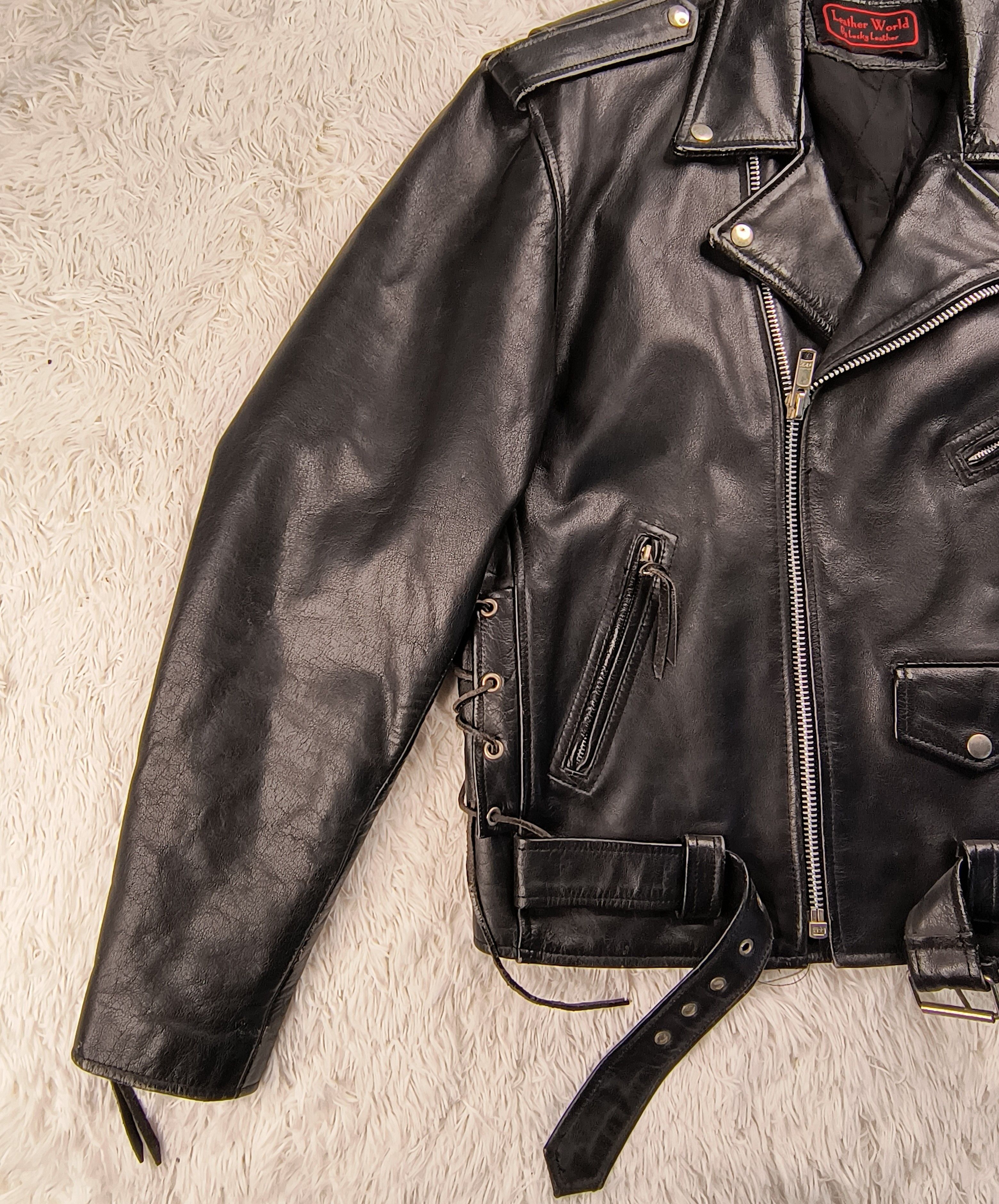 Vintage Vintage Lucky leather jacket Size US M / EU 48-50 / 2 - 2 Thumbnail
