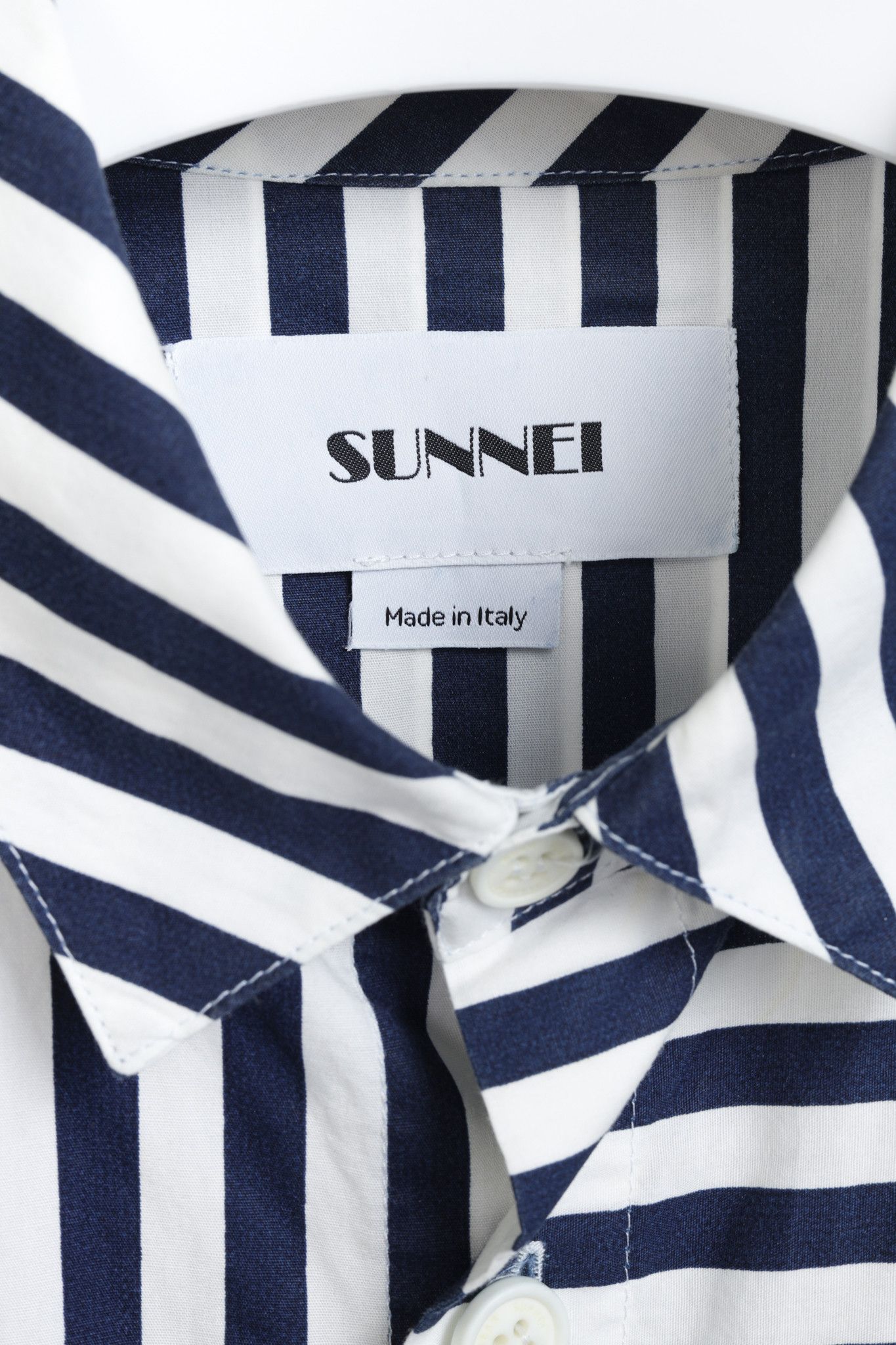 Sunnei Sunnei White Blue Striped Cotton Button Up Shirt Size US L / EU 52-54 / 3 - 4 Thumbnail