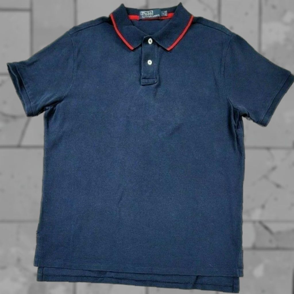 Ralph Lauren VINTAGE Ralph Lauren Polo Shirt Men Blue Adult L Polo Shirt Regular Casual 90s USA Made Cotton Short Sleeve Button Collar Logo Embroidered Red Pony Size US L / EU 52-54 / 3 - 1 Thumbnail