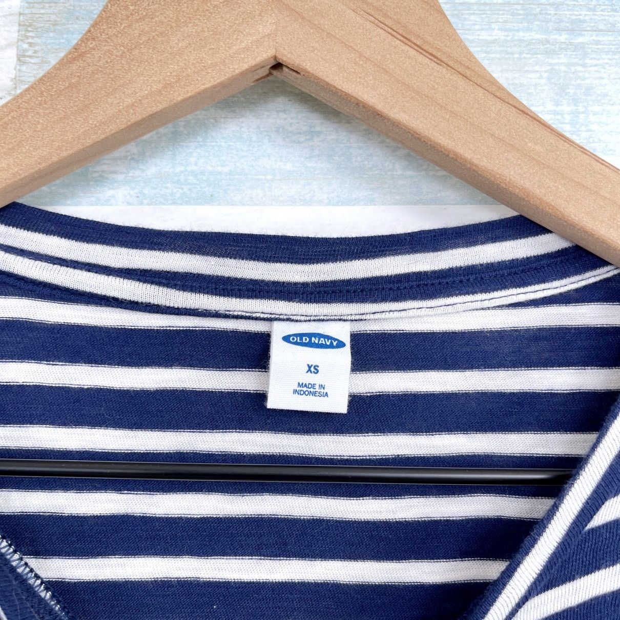 Old Navy Old Navy Long Sleeve Ruffle Top Blue Striped Womens XS Size XS / US 0-2 / IT 36-38 - 6 Thumbnail