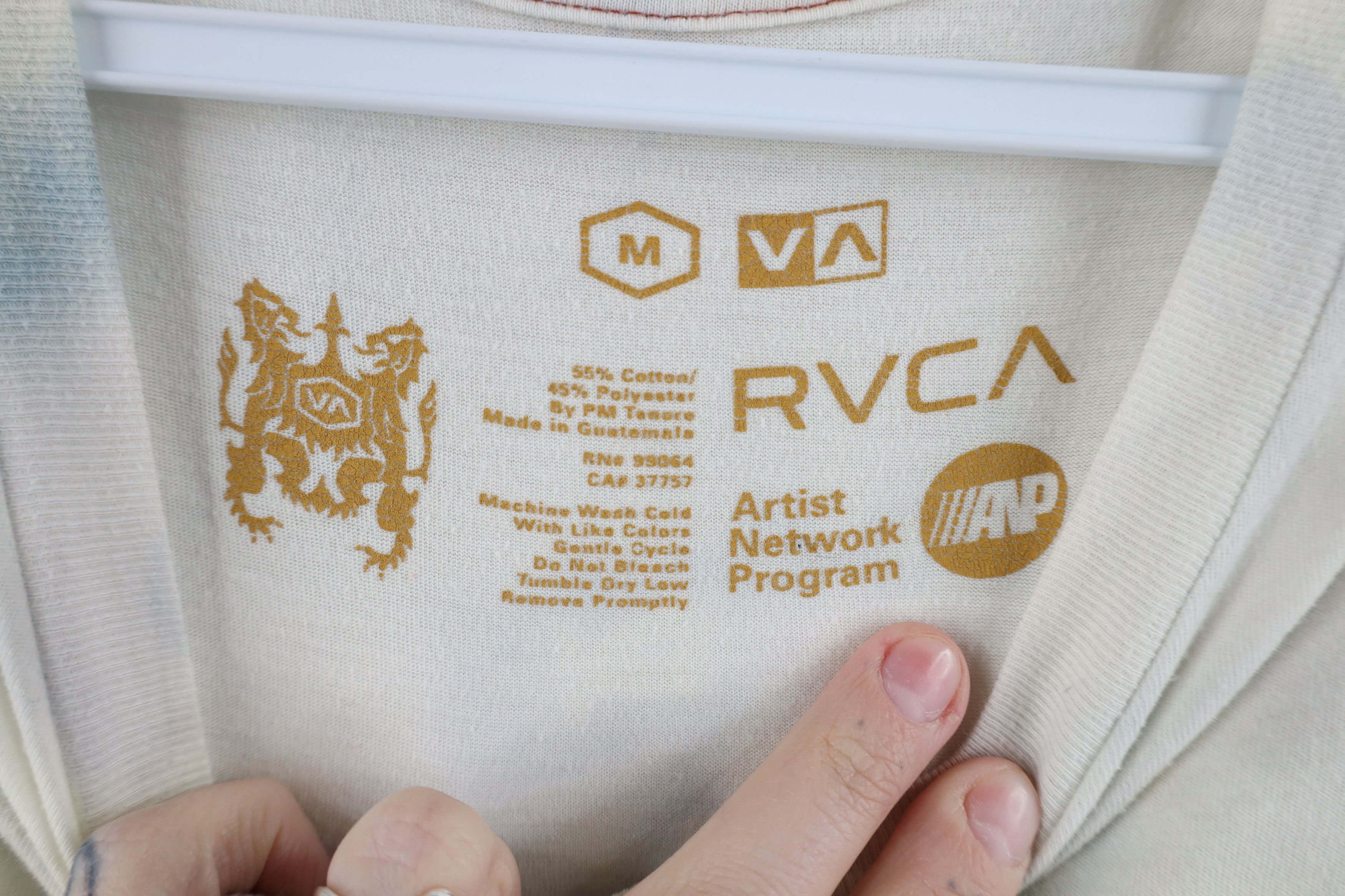RVCA × Vintage RVCA Ruca Skateboarding Spell Acid Wash Flower Knit T-Shirt Size US M / EU 48-50 / 2 - 7 Thumbnail