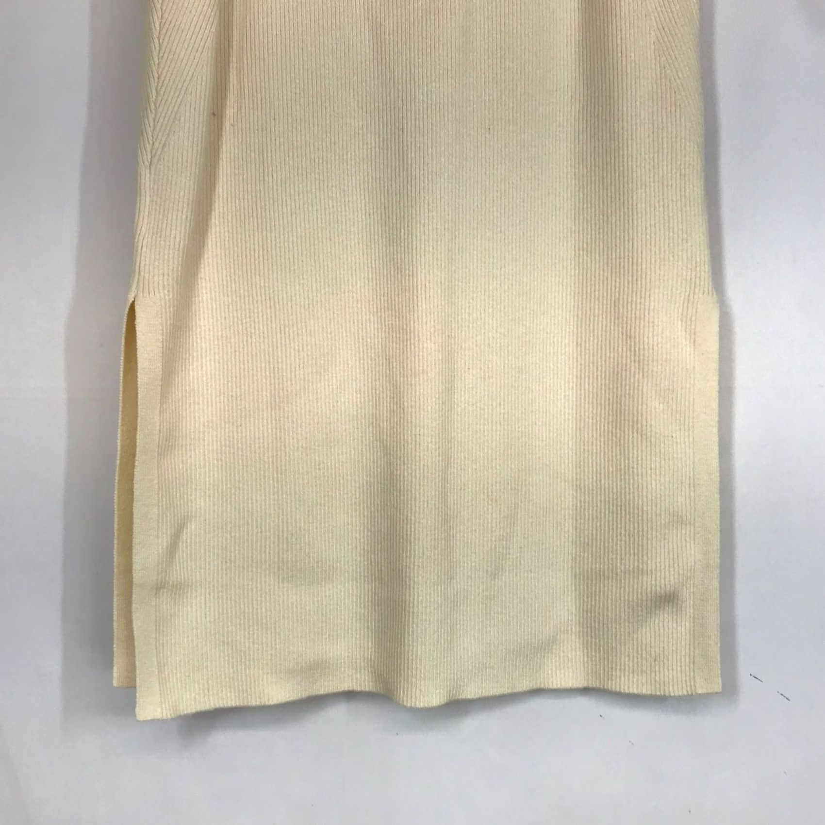 AYR AYR WOMEN'S SKIRT S MIDI CREAM RIBBED MERINO WOOL BLEND STRAIGHT & PENCIL" Size S / US 4 / IT 40 - 6 Thumbnail