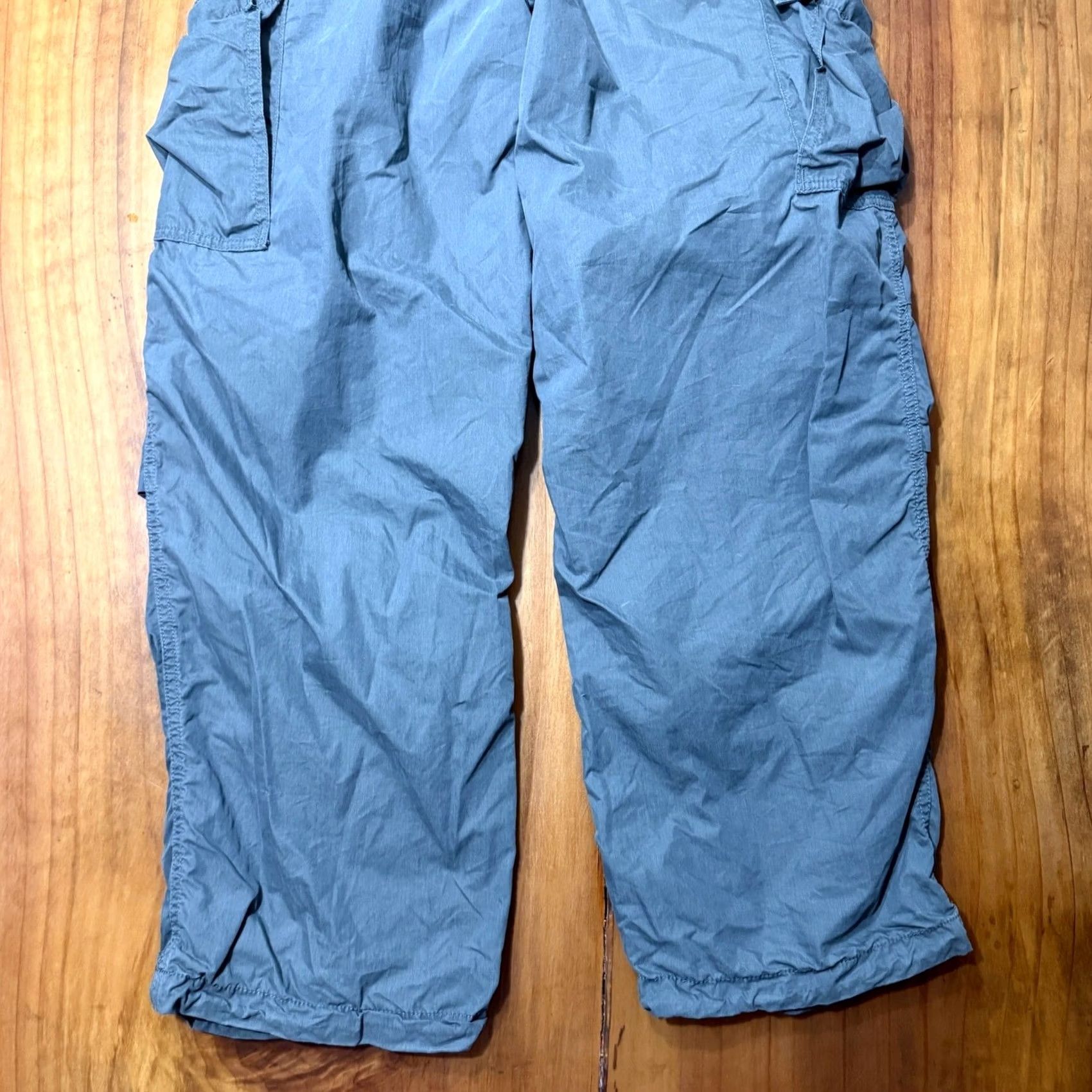 TNA TNA Aritzia Women's Cargo Pants Medium Cotton Wide-Leg Drawstring Gray Baggy Everyday Casual Size 32" / US 10 / IT 46 - 6 Thumbnail