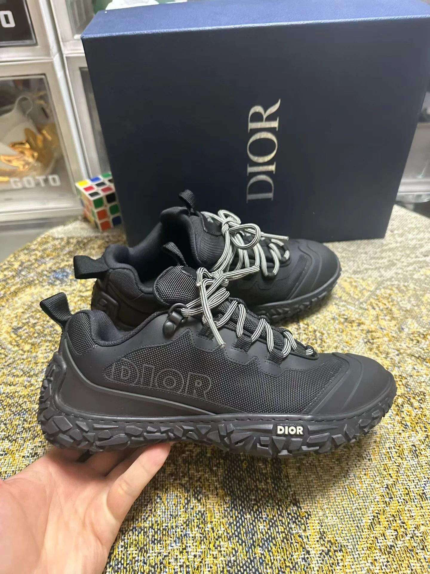 Dior DIOR Diorizon Fabric Logo Low Top Sneaker Black 39 EU Size US 6 / EU 39 - 1 Thumbnail