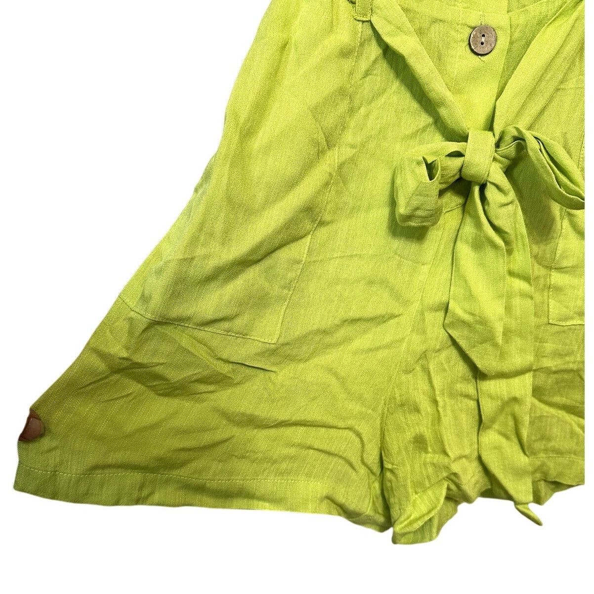 Other Good Luck Gem Romper Belted Button-Down Neon Green Small Size 27" / US 4 / IT 40 - 4 Thumbnail