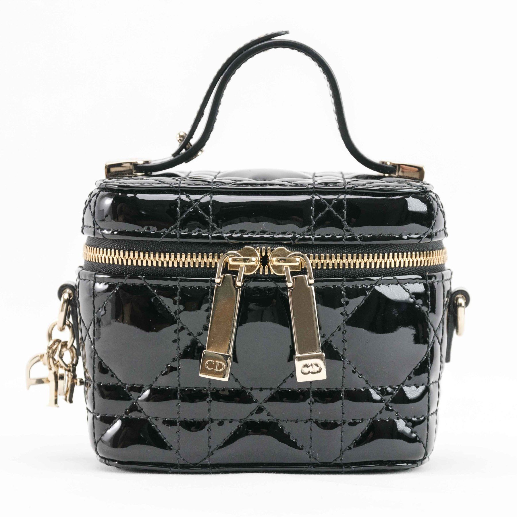 CHRISTIAN DIOR Lambskin Cannage Micro Lady Dior Vanity Case