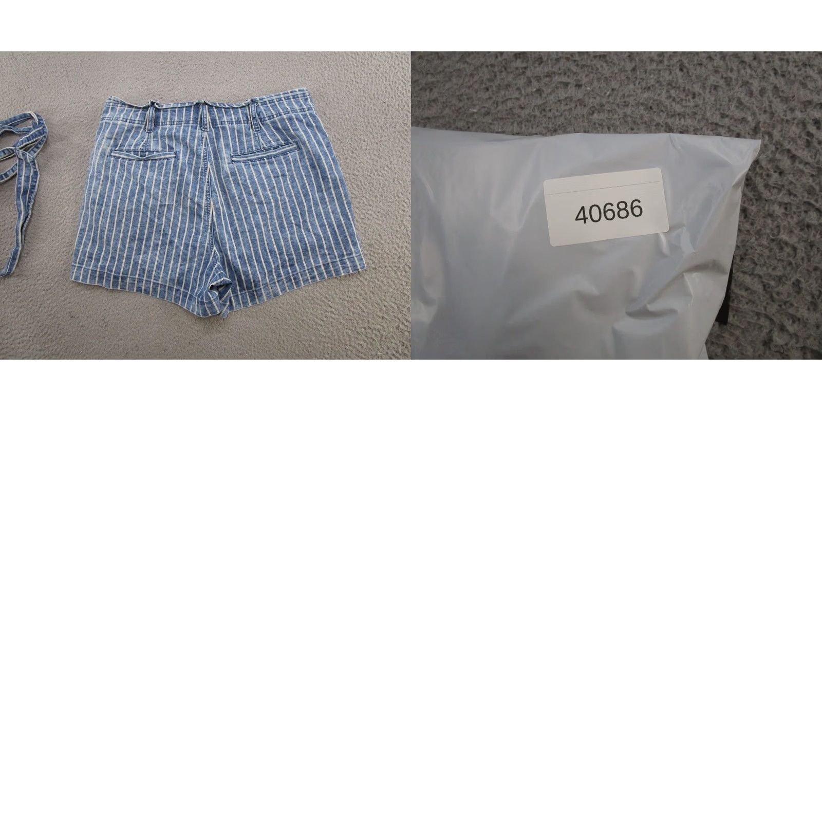American Eagle Outfitters American Eagle Outfitters Blue Striped High Rise Mom Shorts Womens Size 14 Belted Cotton Denim Shorts Woman 14 Vintage: No Womens Size 36" / US 14 / IT 50 - 8 Thumbnail