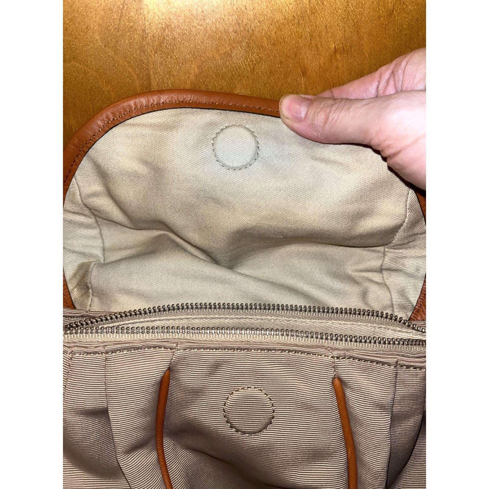 Ralph Lauren VINTAGE Lauren Ralph Lauren Canvas Crossbody Purse with Magnetic Closure, Beige, Small, Womens Size ONE SIZE - 6 Thumbnail