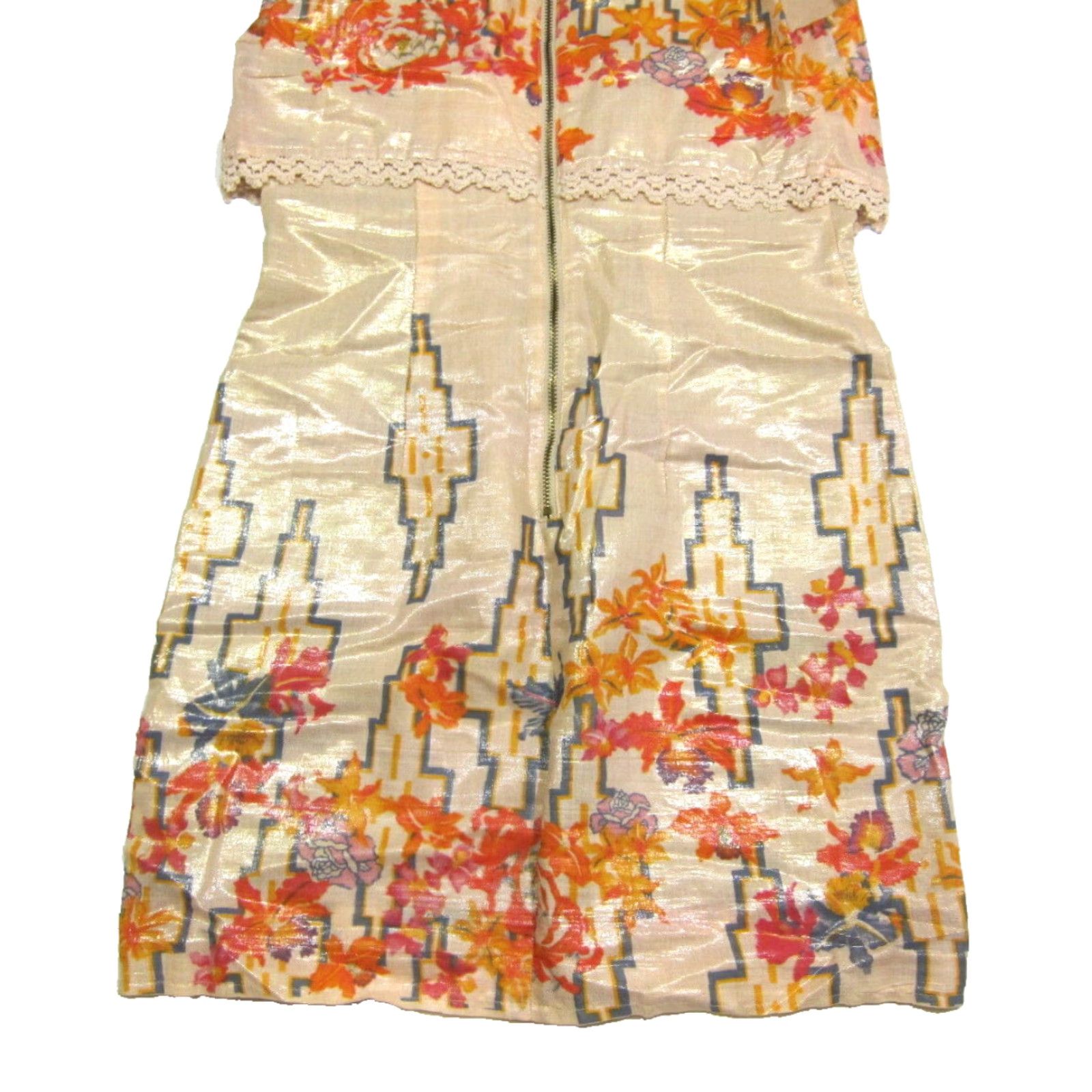 Free People Free People Orange Blue Shimmer Embroidered Tank Sheath Tunic Dress Women Small Size S / US 4 / IT 40 - 7 Thumbnail