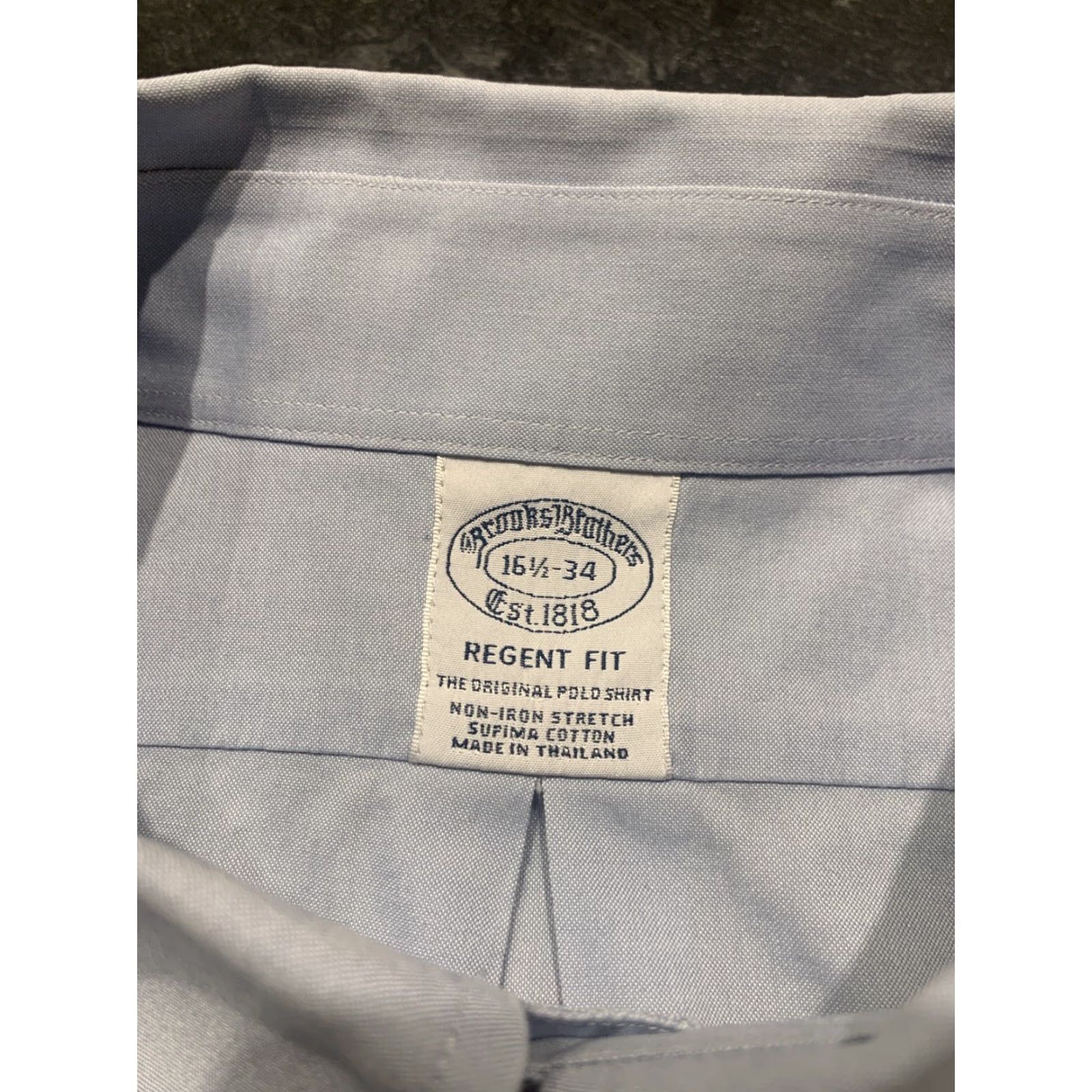 Brooks Brothers VINTAGE Brooks Brothers 1818 Regent Dress Shirt Men 16.5 Light Blue Cotton Button-Down Business Triggered Plaid Size 42R - 7 Thumbnail