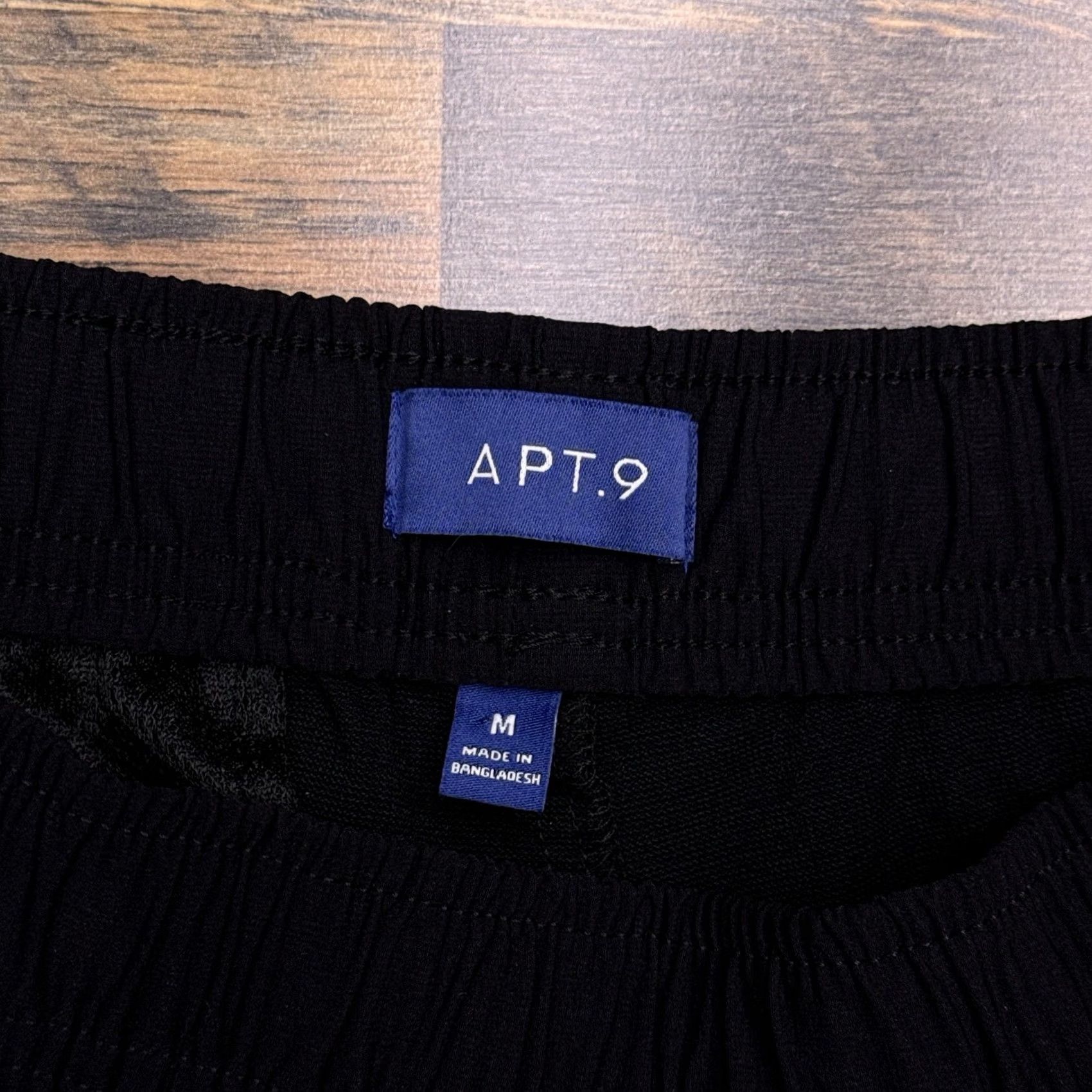 Apt. 9 Apartment 9 Mens Premium Flex Shorts Medium Black Stretch Nylon Spandex Zip Pocket Logo Athletic Casual Summer Spring Fall Size US 31 - 4 Thumbnail