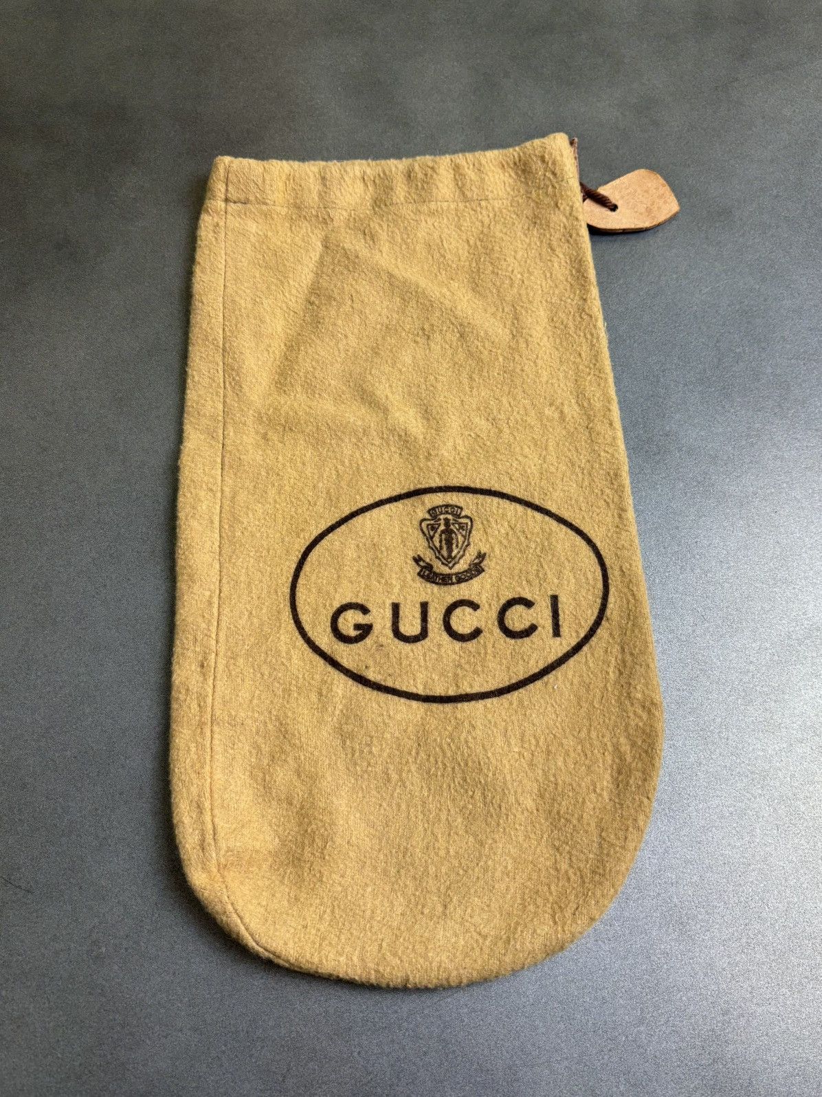 Gucci × Vintage 1970s Gucci Dust Bag 70s Vintage Gucci Bag Shoe Felt Soft Size ONE SIZE - 8 Thumbnail