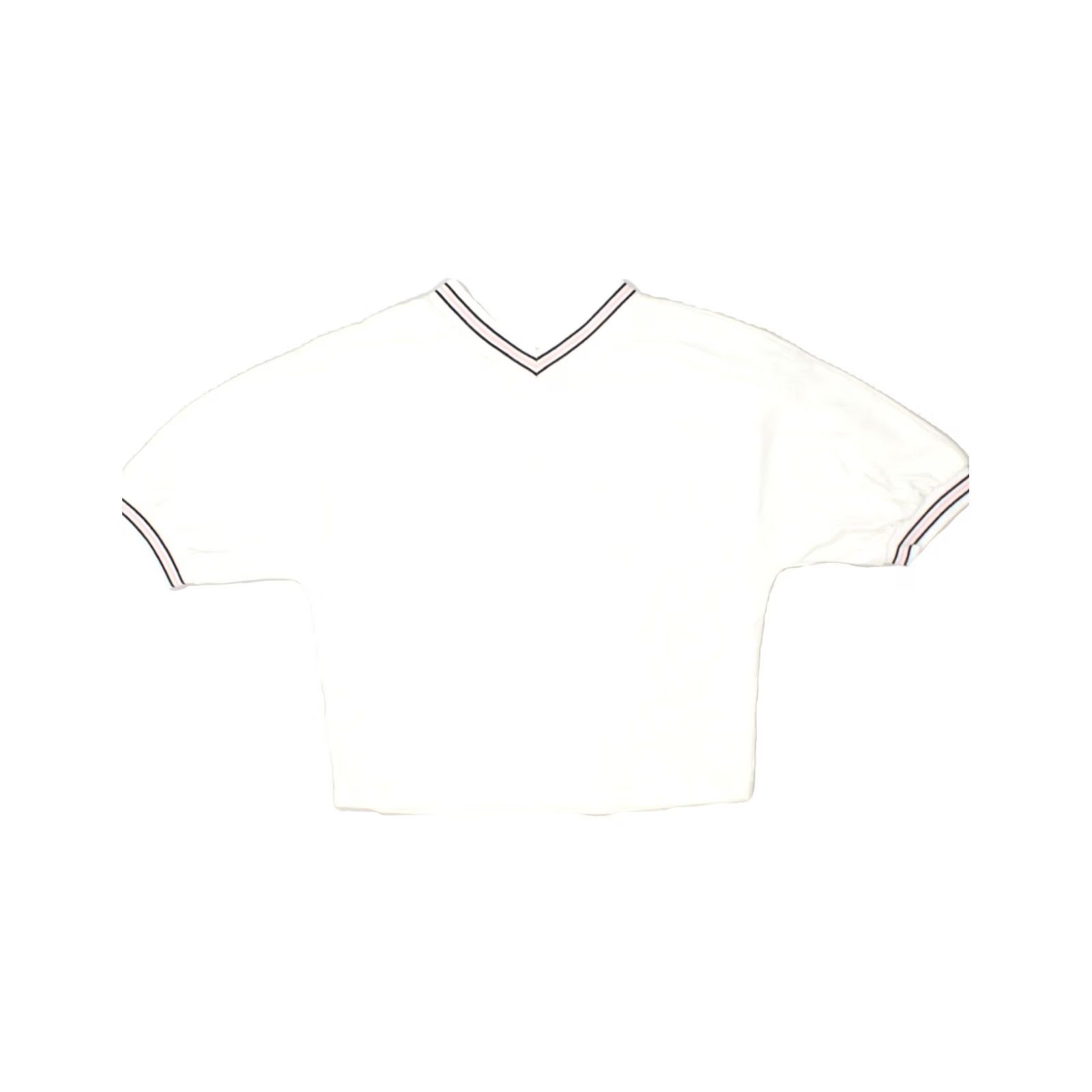 Vintage VINTAGE Womens Graphic Crop Top White XS Cotton Size XS / US 0-2 / IT 36-38 - 2 Thumbnail