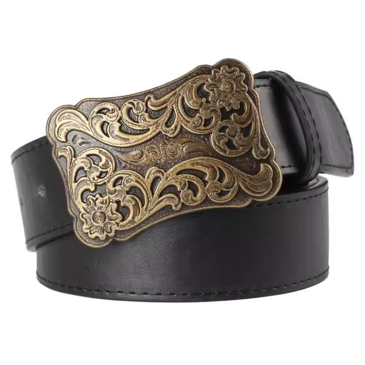 Designer Dark Vintage Belt Riveted Belts Menswear Accessories Size ONE SIZE - 1 Thumbnail