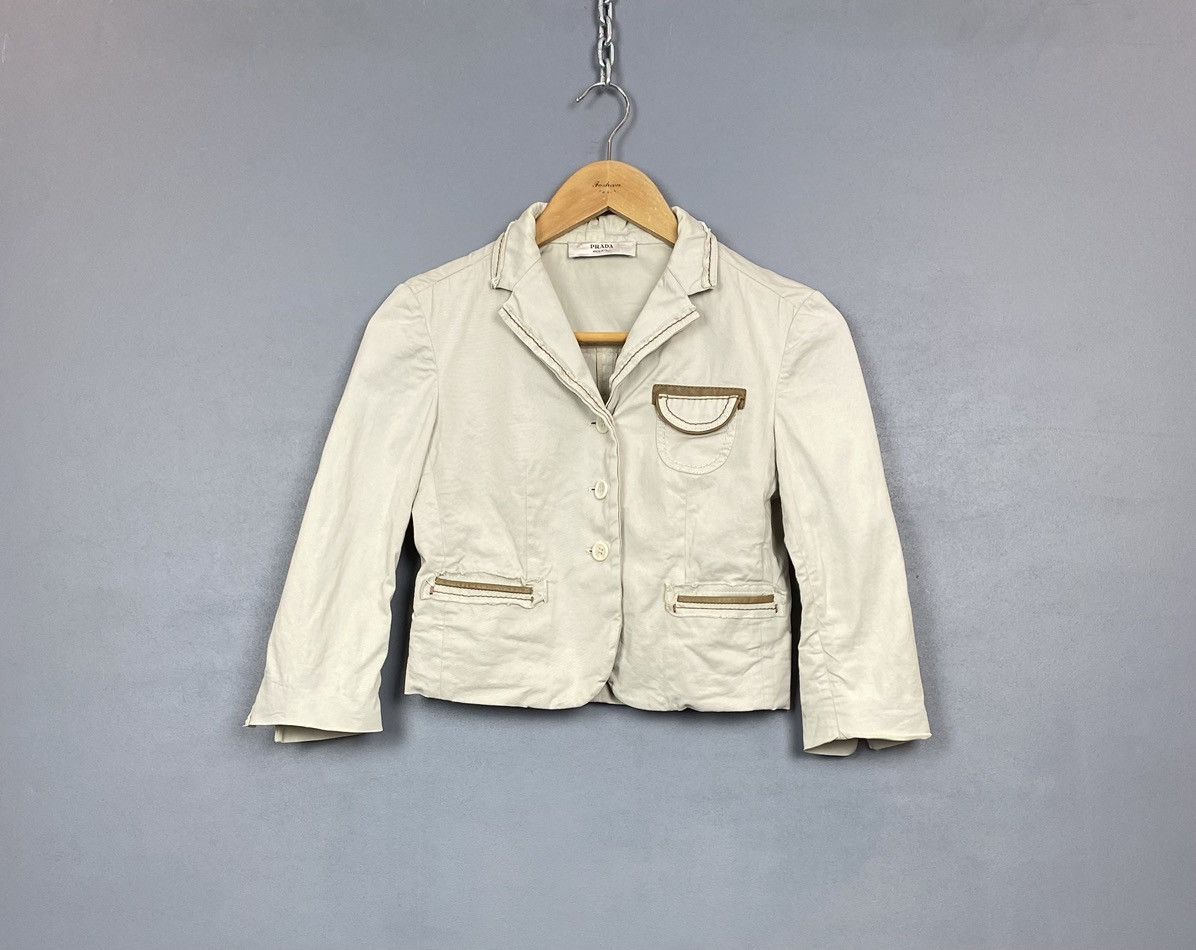 Prada Prada Long Sleeve Cotton Blazer Jacket Women’s Size 38 Biege Size XS / US 0-2 / IT 36-38 - 1 Thumbnail