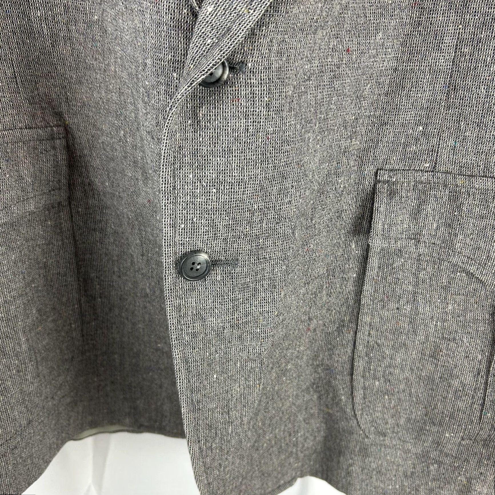 Pendleton VINTAGE Pendleton Sport Coat Mens 48 Gray Wool Tweed Patch Pocket Blazer USA Size 48R - 3 Thumbnail