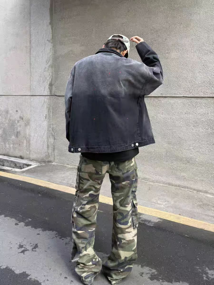 Japanese Brand × Vintage Washed camouflage baggy micro flare casual trousers Size US 30 / EU 46 - 3 Thumbnail