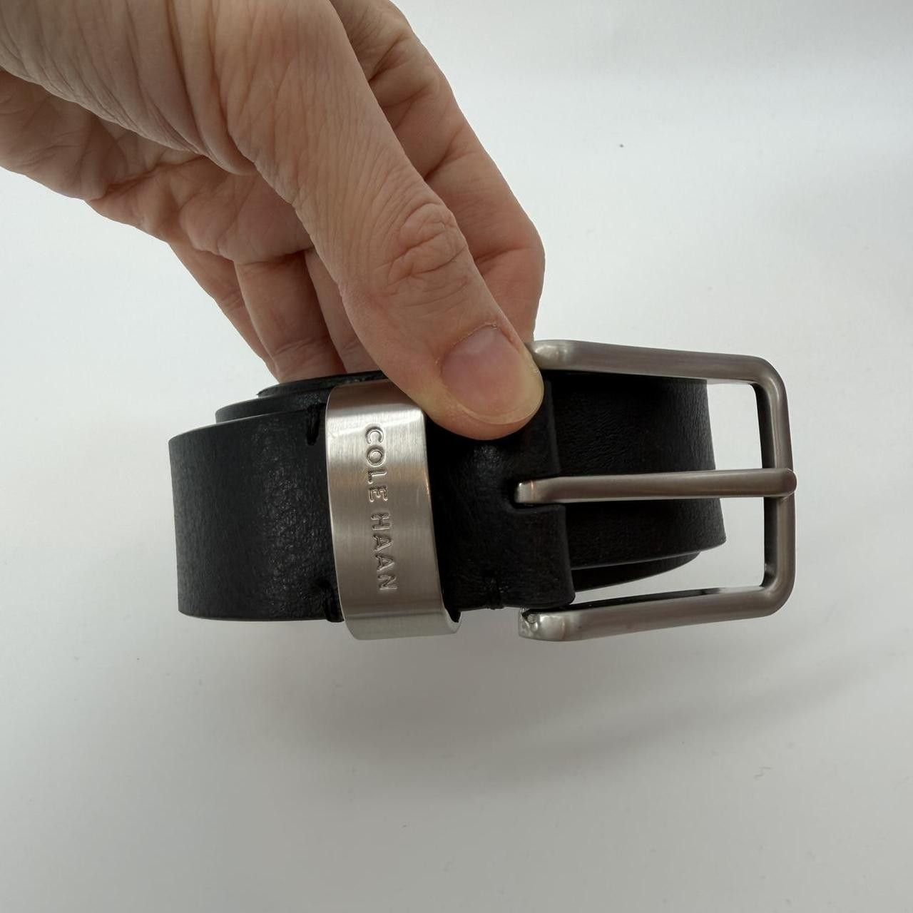 Cole Haan COLE HAAN Men's Belt Black Genuine Leather Silver Logo Size ONE SIZE - 1 Thumbnail
