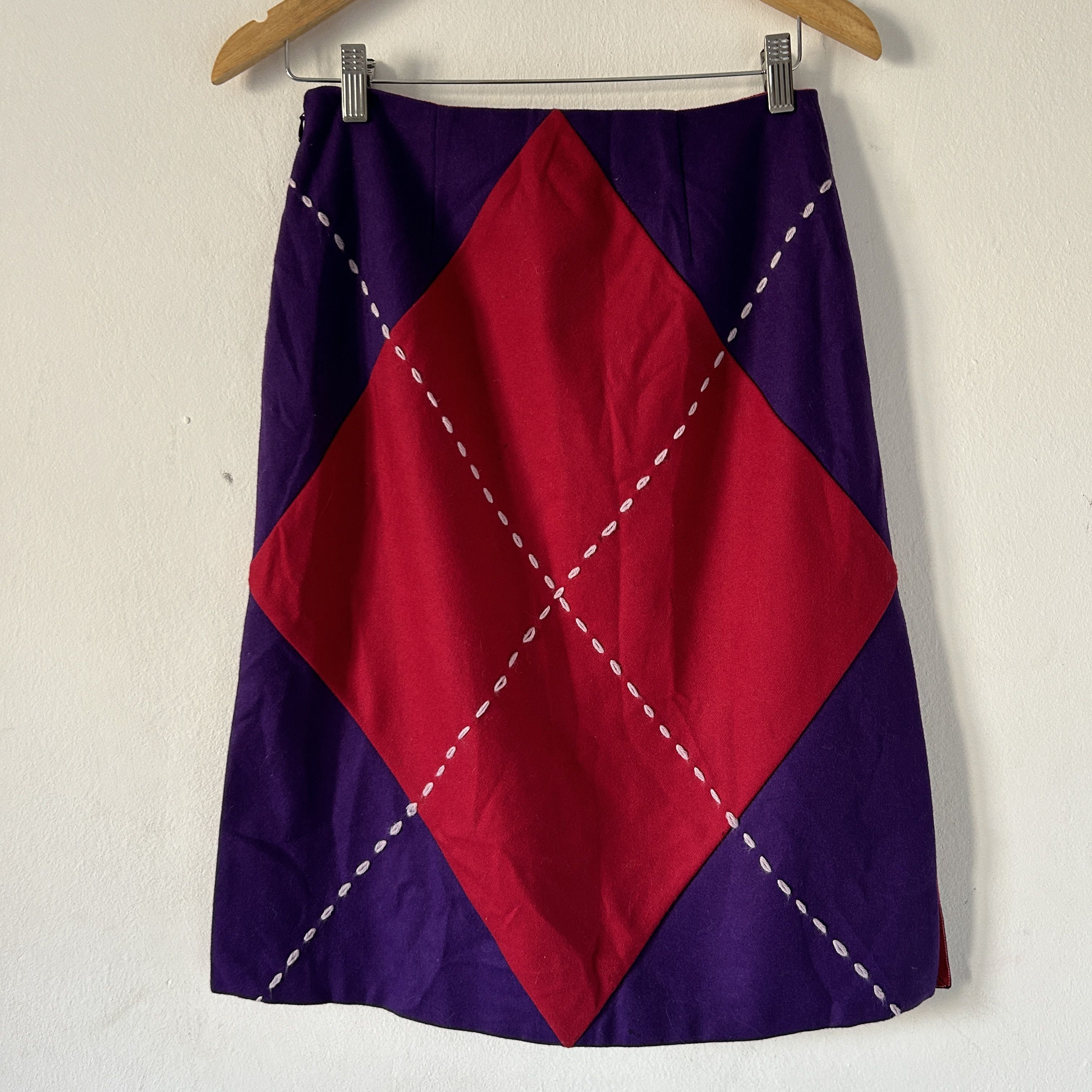 Moschino Moschino vintage 90s argyle wool skirt Size 27" / US 4 / IT 40 - 8 Thumbnail