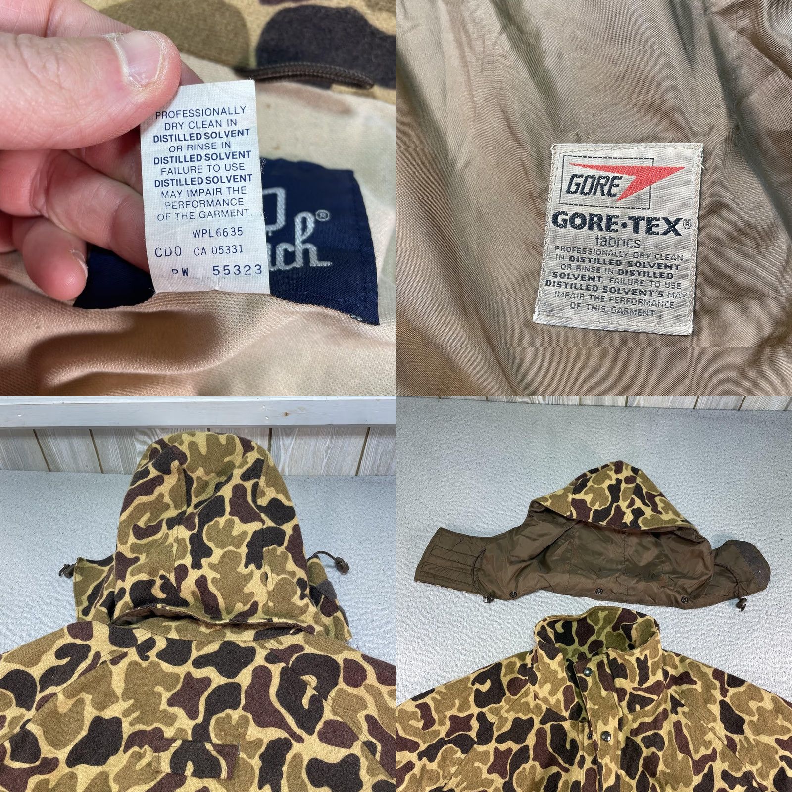 Vintage VINTAGE Woolrich Camouflage Jacket Mens XL Brown Wool Gore Tex Parka Hooded Pockets Zipper Size US XL / EU 56 / 4 - 9 Thumbnail