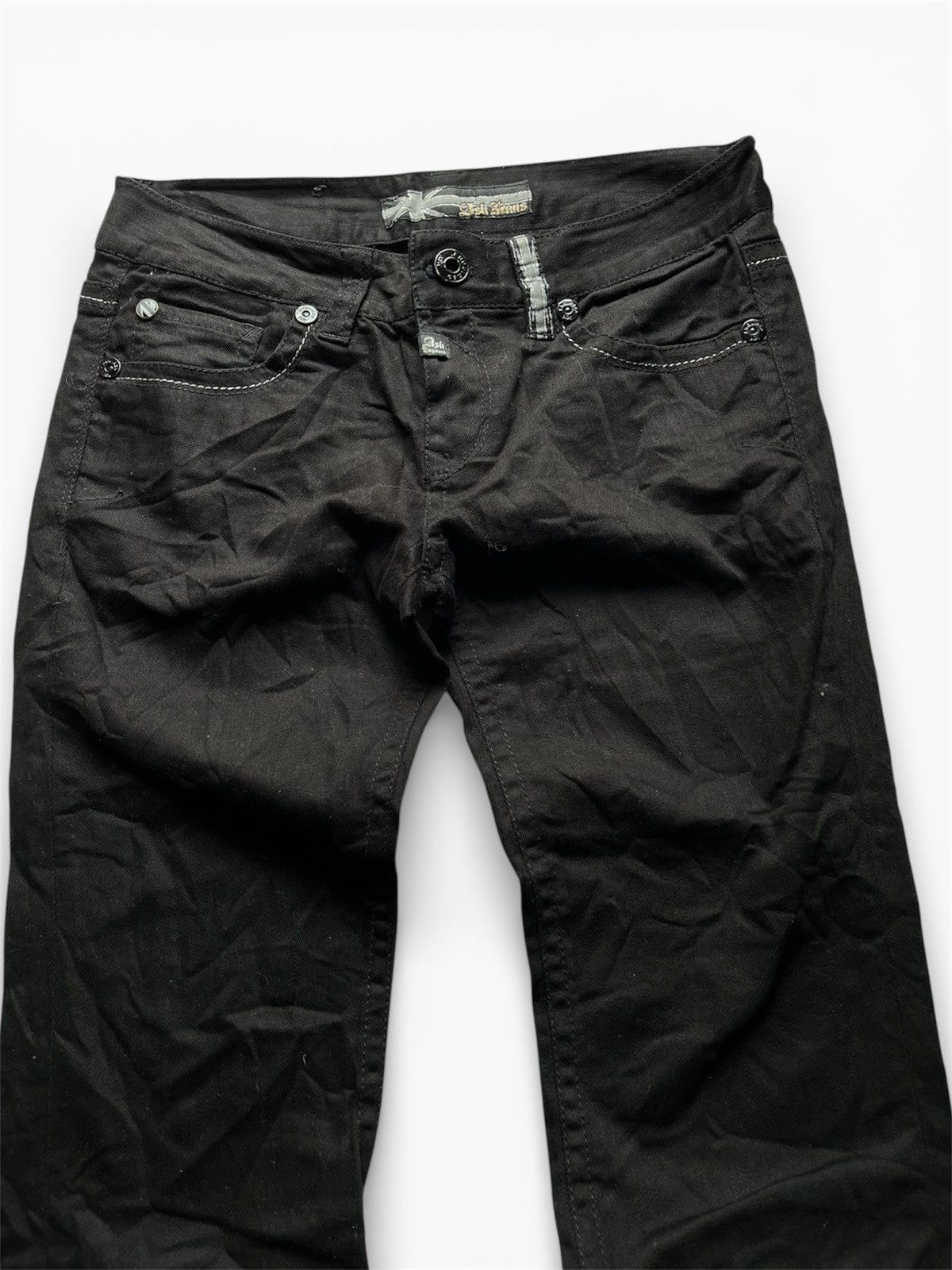 Tornado Mart 2000s A.S.K. Enquired black vkei flare glitter jeans Size US 29 - 3 Thumbnail