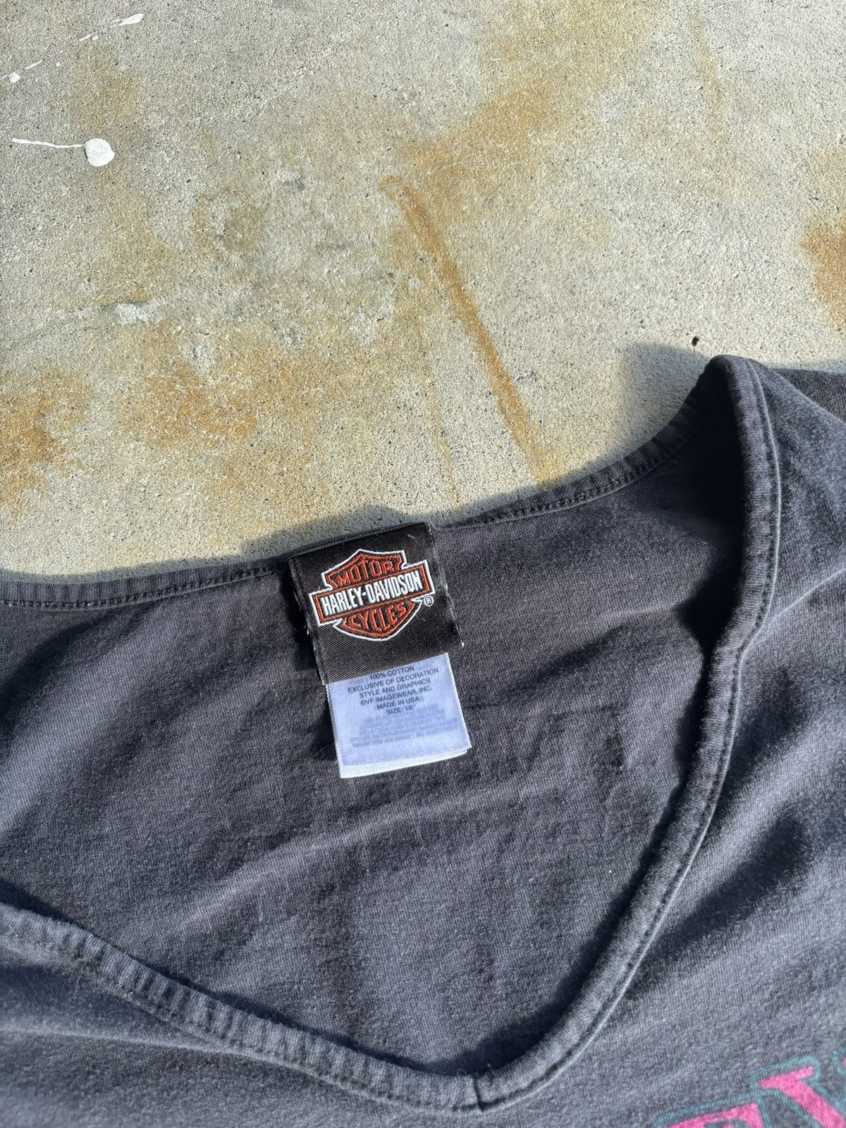 Harley Davidson Vintage Harley Davidson Womens Two Tone Biker Tee Size L / US 10 / IT 46 - 4 Thumbnail