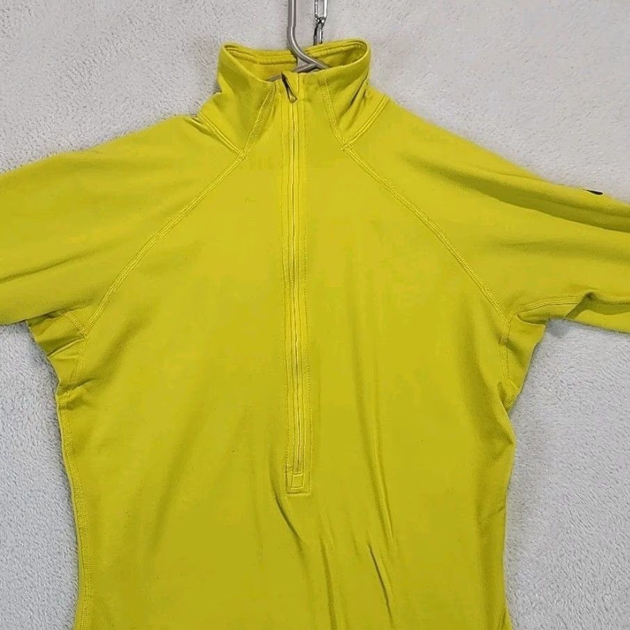 Nike Nike Pro Womens M Yellow Hyperwarm 1/2 Zip Pullover Top Running Track & Field Nike Pro Hyperwarm Pullover M Yellow Womens Size M / US 6-8 / IT 42-44 - 2 Thumbnail