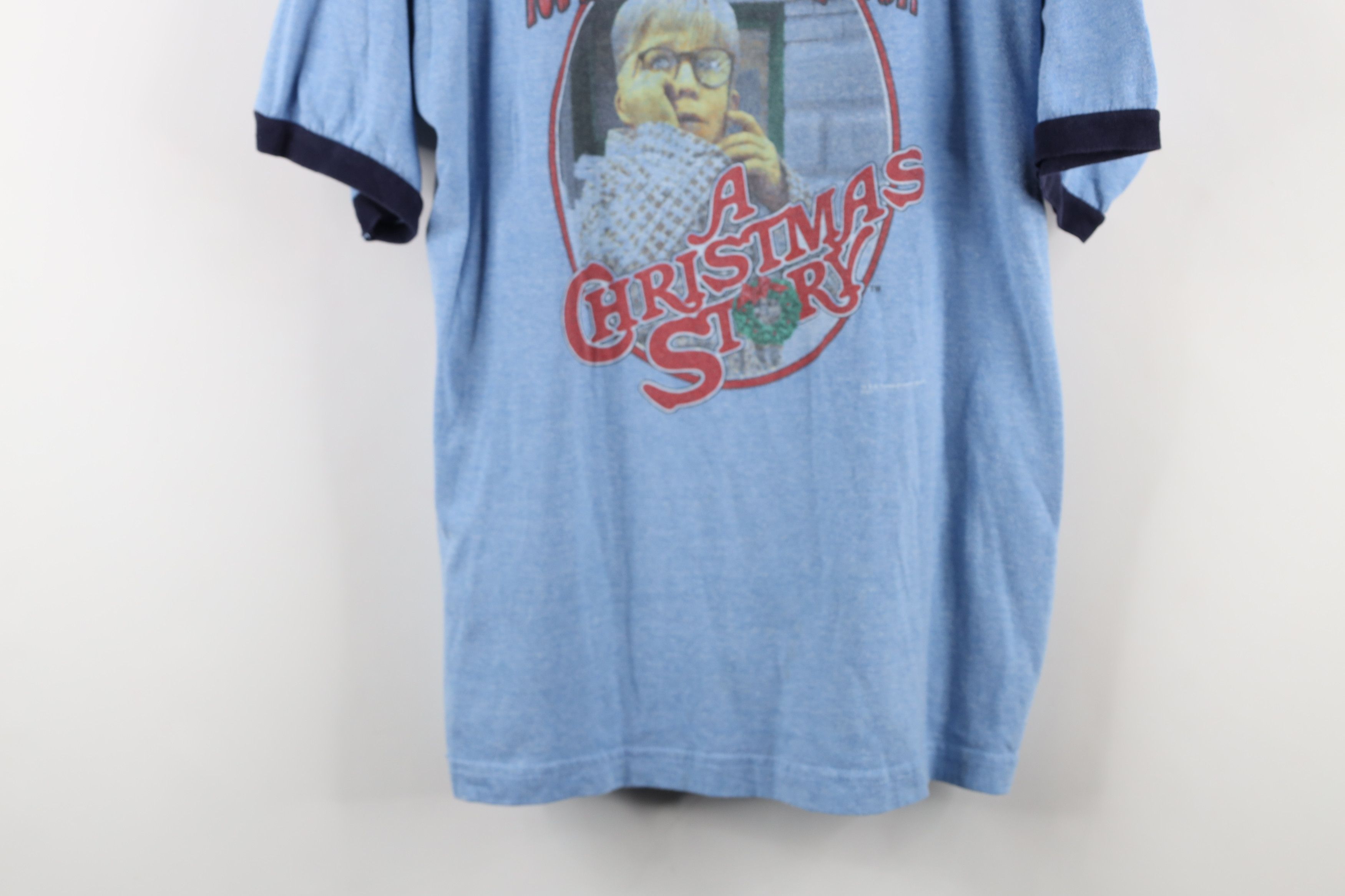 Vintage Vintage 90s Christmas Shoot Your Eye Out Ringer T-Shirt Size US L / EU 52-54 / 3 - 3 Thumbnail