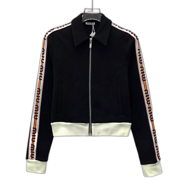 Miu Miu MiuMiu Black Logo Cotton Zip Jacket Size S / US 4 / IT 40 - 1 Thumbnail
