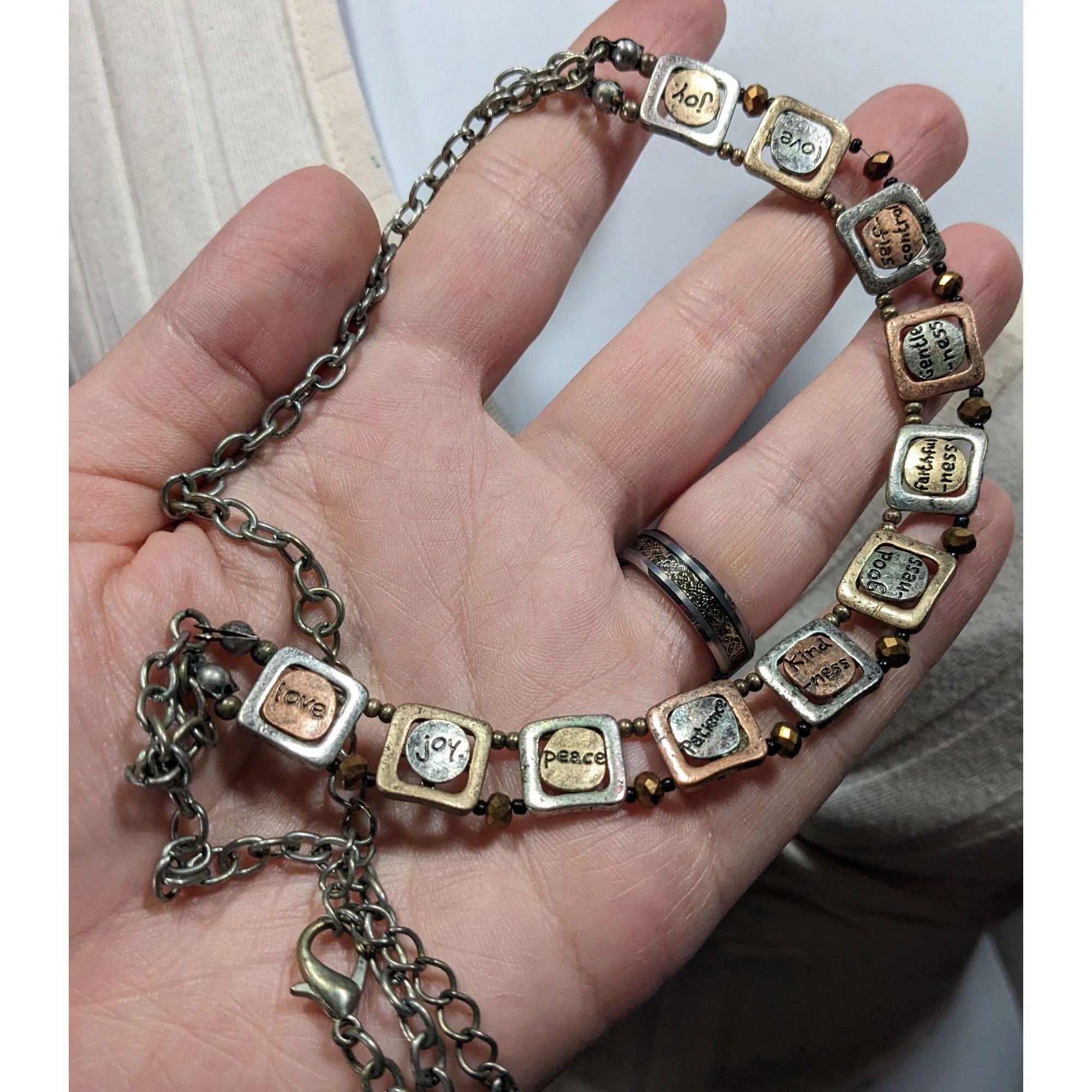 Other Rustic Distressed Words Of Affirmation Multi Metallic Neckla Size ONE SIZE - 4 Thumbnail