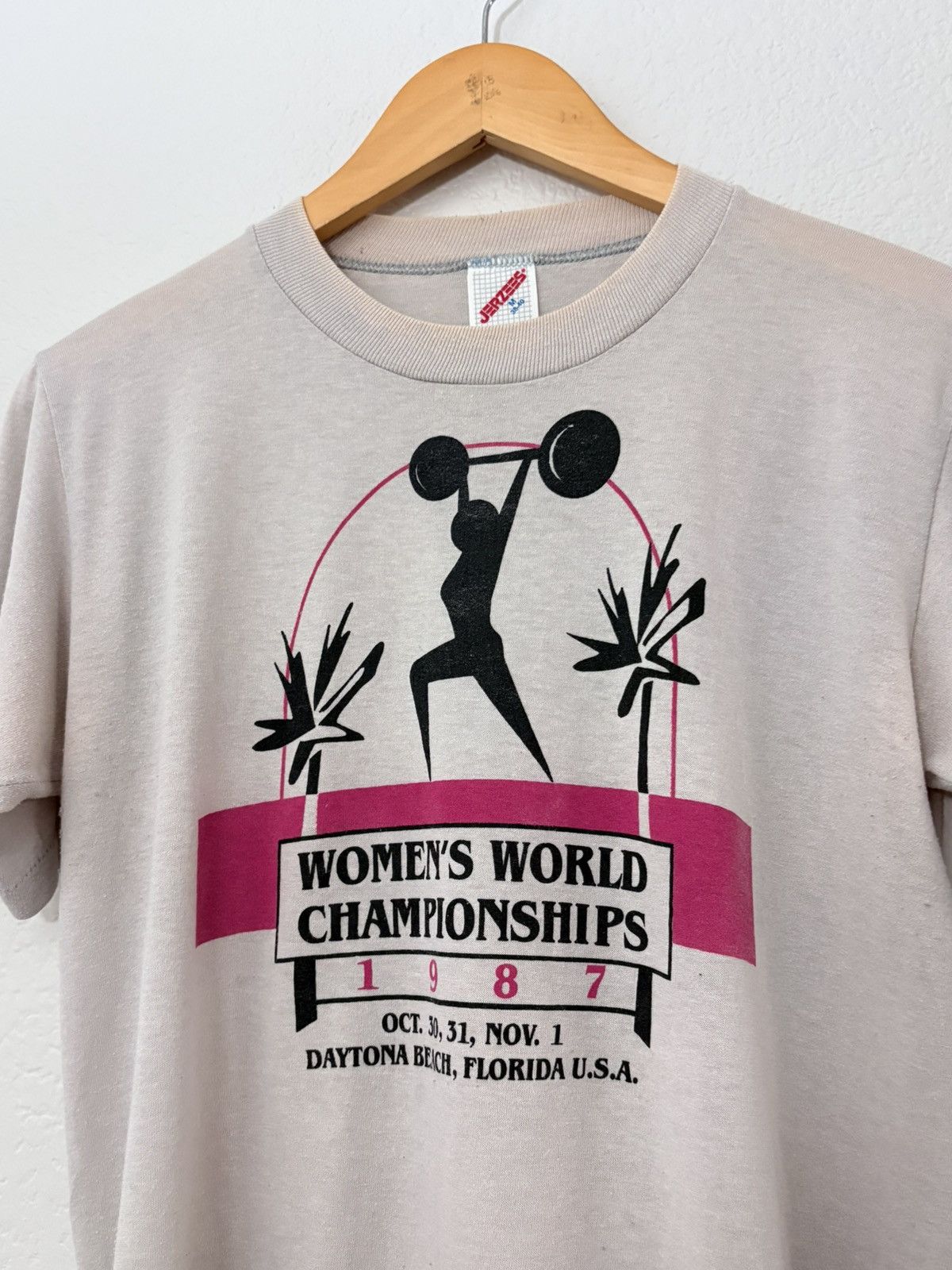 Vintage 80’s Women’s Weightlifting Word Championship Tee Size US M / EU 48-50 / 2 - 2 Thumbnail