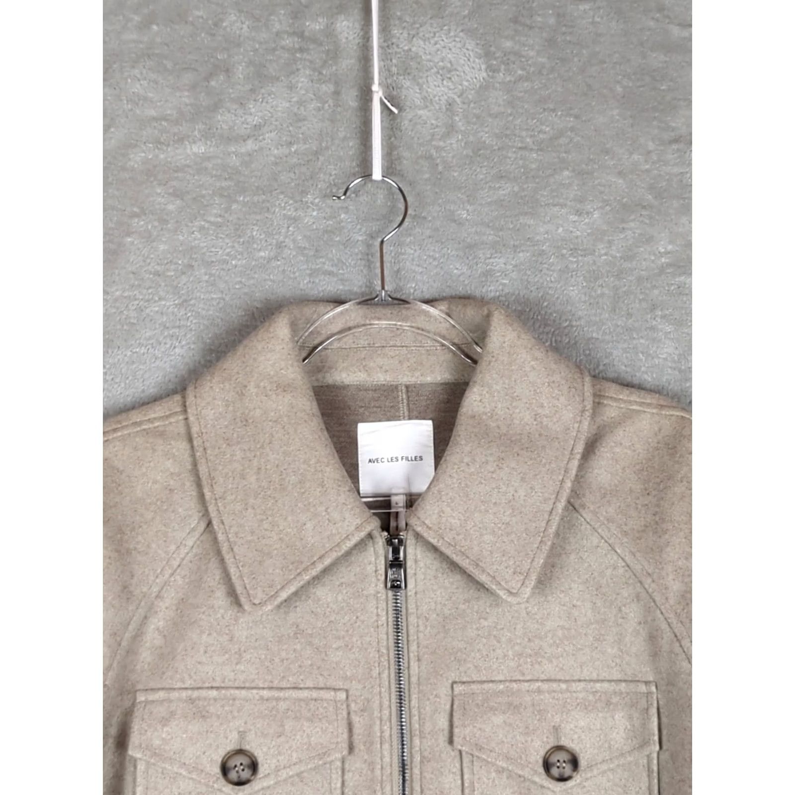 AVEC LES FILLES VINTAGE Anthropologie Avec Les Filles Jacket Womens L Oatmeal Relaxed fit Minimalist Size L / US 10 / IT 46 - 3 Thumbnail