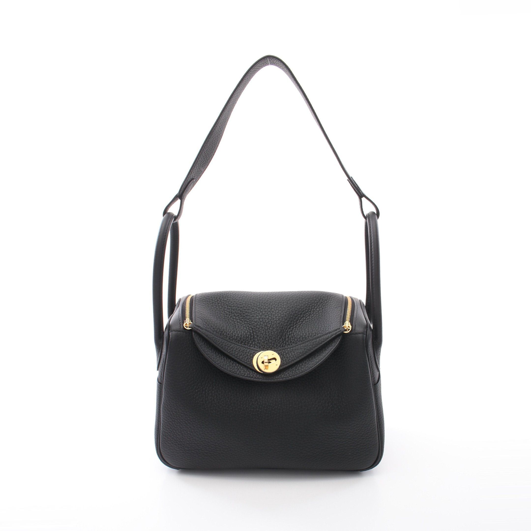 Hermes Hermes Lindy 26 Shoulder Bag Clemence Leather Black Gold Hardware K Stamp Size ONE SIZE - 1 Thumbnail