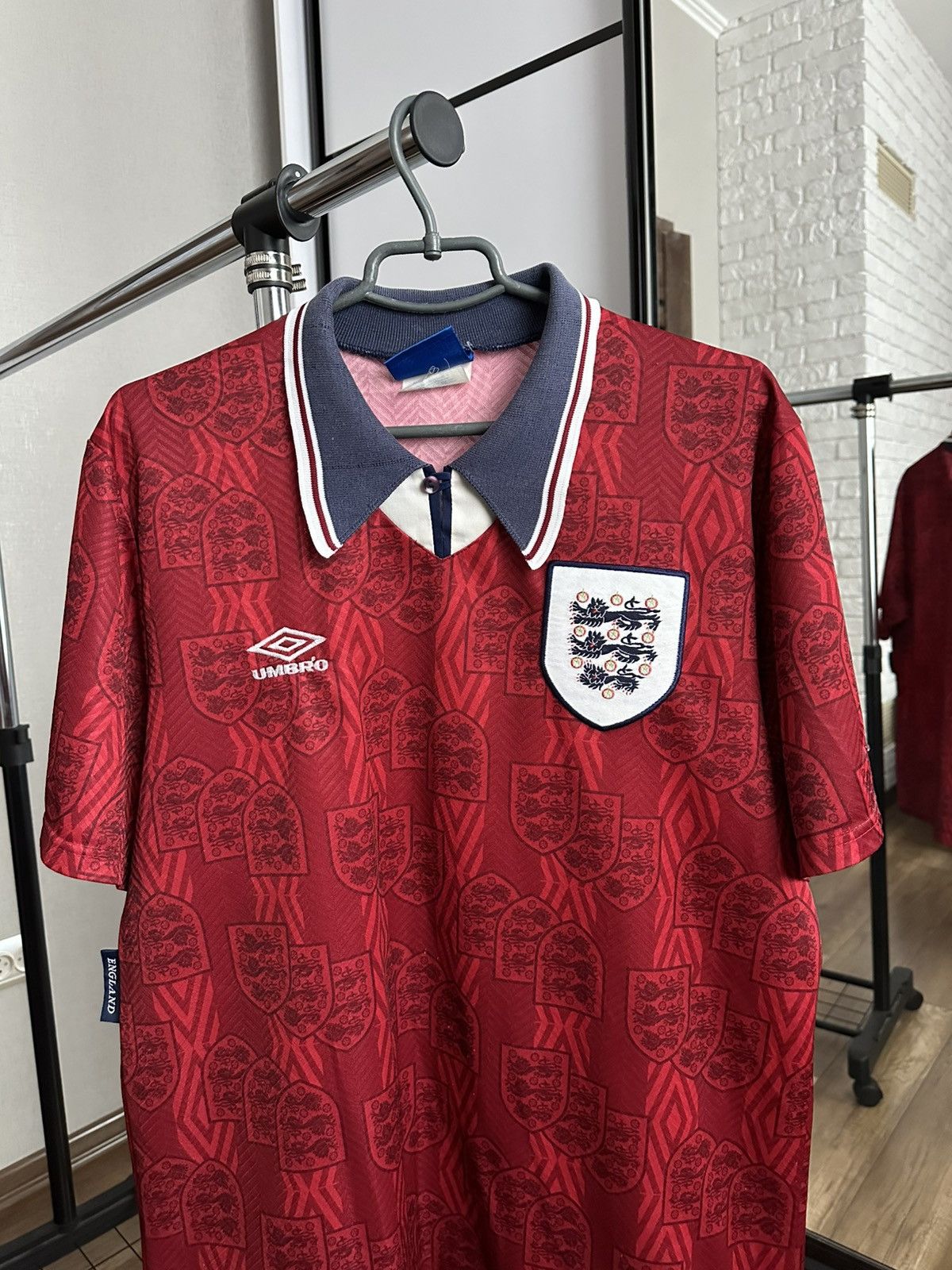 Umbro 1994/1995 Umbro England Vintage Soccer Jersey T-Shirt Size US L / EU 52-54 / 3 - 5 Thumbnail