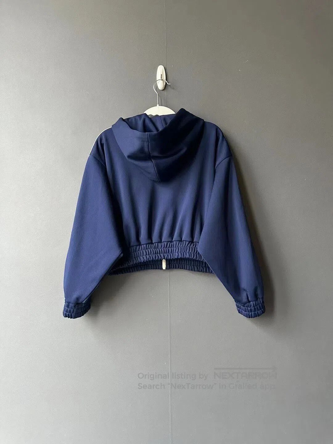 Celine CELINE Blue Hooded Cropped Jacket| Size L / US 10 / IT 46 - 2 Thumbnail