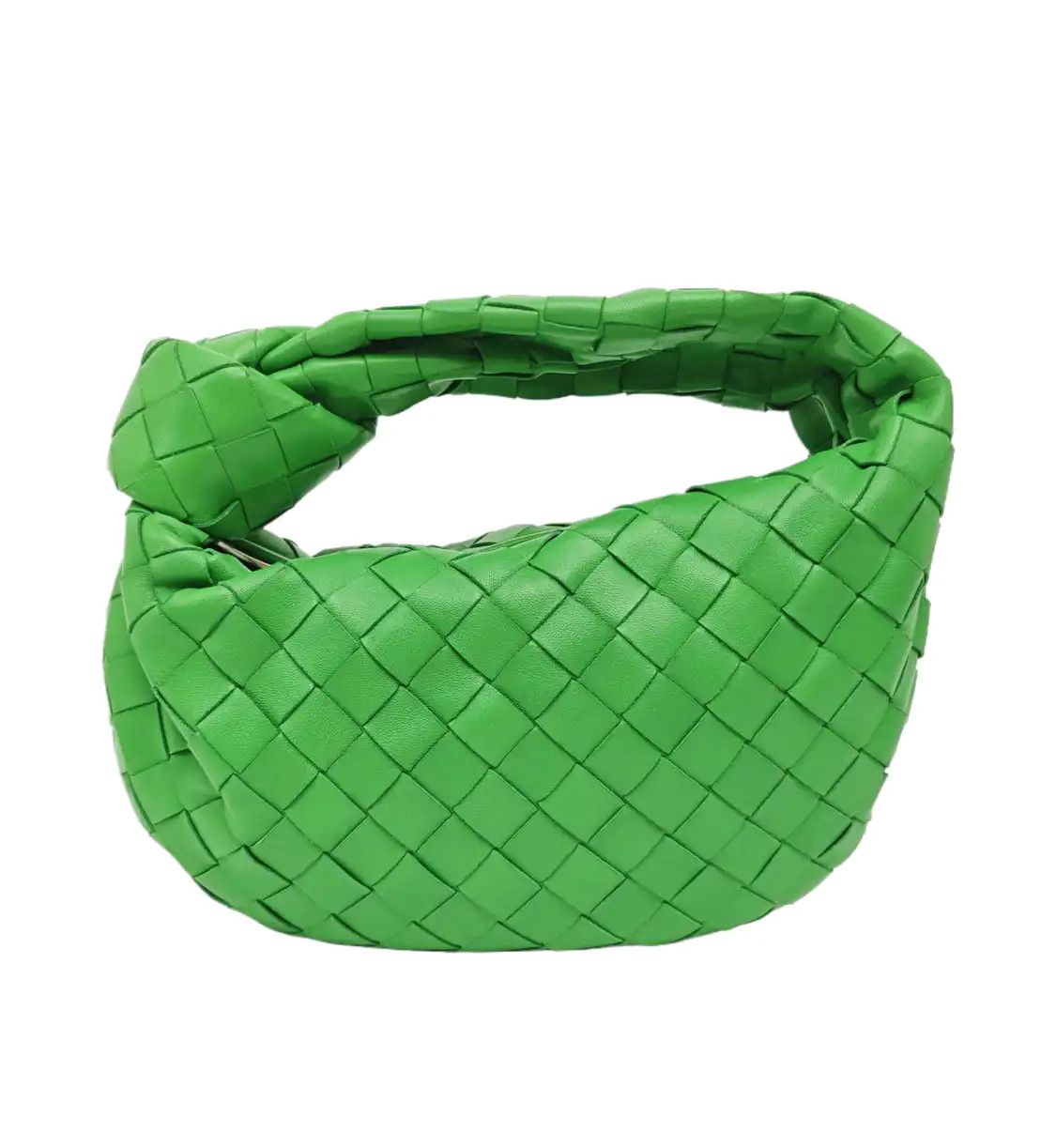 Bottega Veneta BOTTEGA VENETA Jodie green sheepskin woven handbag silver hardware Size ONE SIZE - 1 Thumbnail