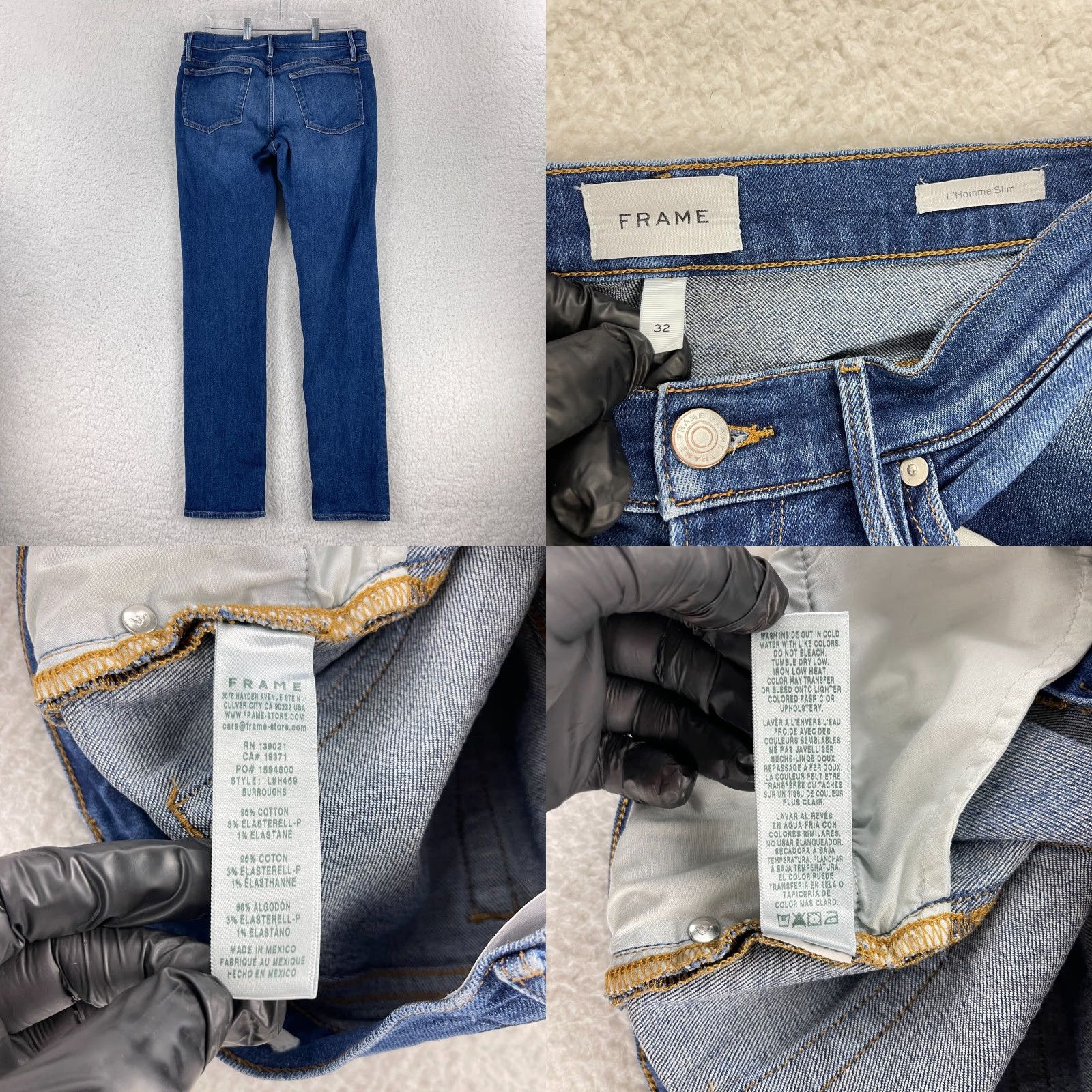 Frame FRAME L'Homme Slim Leg Jeans Womens Size 32 Blue Burroughs Denim Mid-Rise Casual Shirt? Size 24" / US 00 / IT 34 - 9 Thumbnail