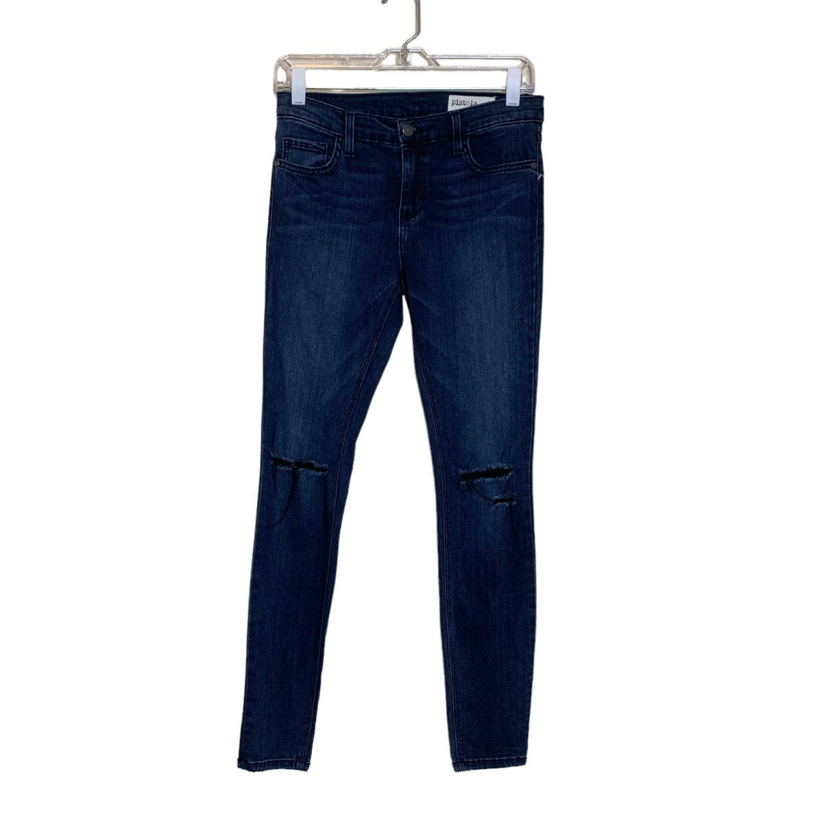 Pistola Pistola Blue “Rips” In knees Stretch Skinny Jeans size 27 Size 27" / US 4 / IT 40 - 1 Thumbnail