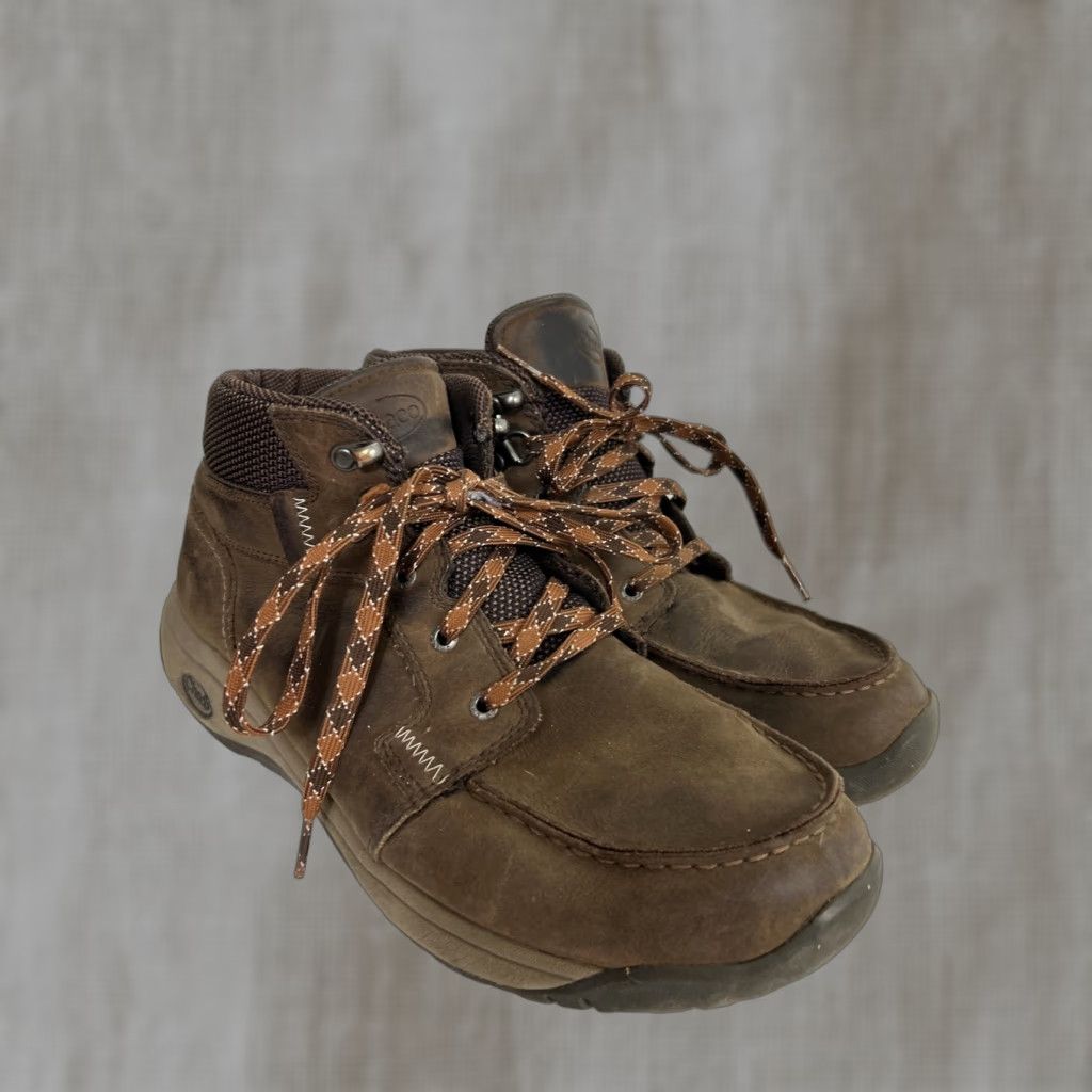 Chaco Chaco Boots Men’s Size 10 Brown Leather Waterproof Hiking J105145 Chukka Ankle Lace Up Solid Logo Outdoors Boots Mens Size US 10 / EU 43 - 1 Thumbnail