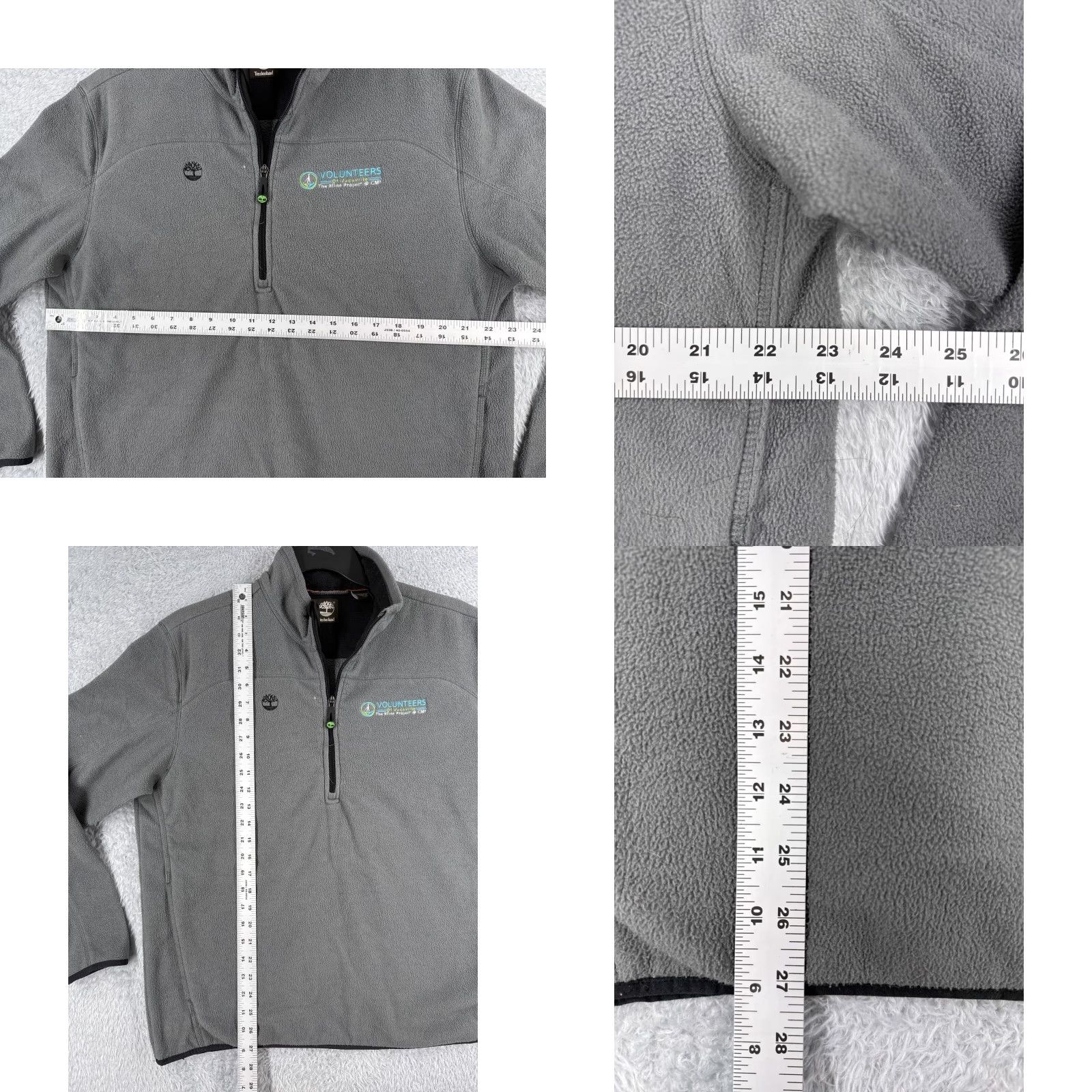 Timberland Timberland Mens Sweater Large Gray 1/4 Zip Polyester Fleece Mock Neck Embroidered Logo Size US L / EU 52-54 / 3 - 8 Thumbnail