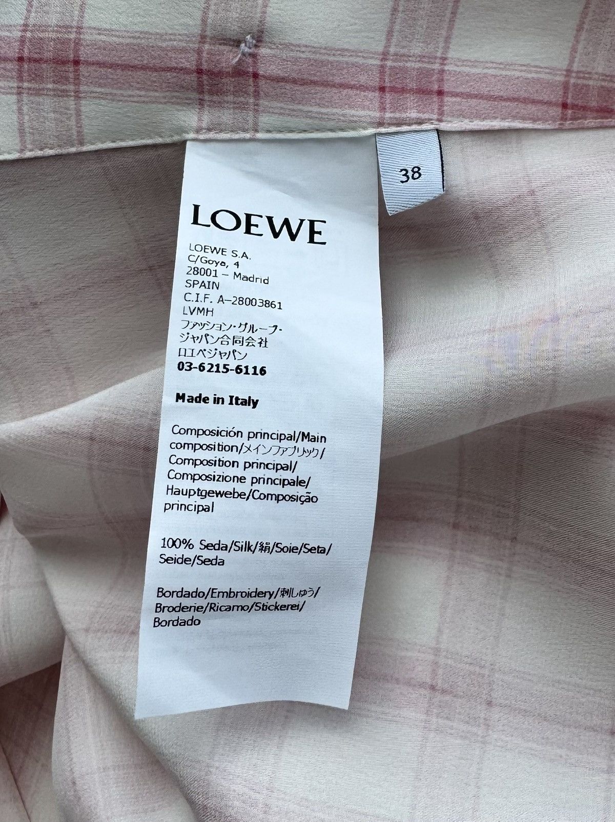 Loewe Loewe oversized embroidered checked silk shirt Size M / US 6-8 / IT 42-44 - 11 Thumbnail