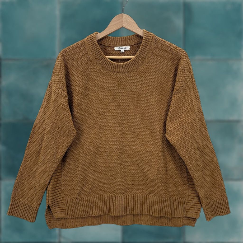 Madewell Madewell Pullover Sweater Womens Large Brown Kristina Ribbed Knit Crew Neck Long Sleeve Solid Vintage No Size L / US 10 / IT 46 - 1 Thumbnail