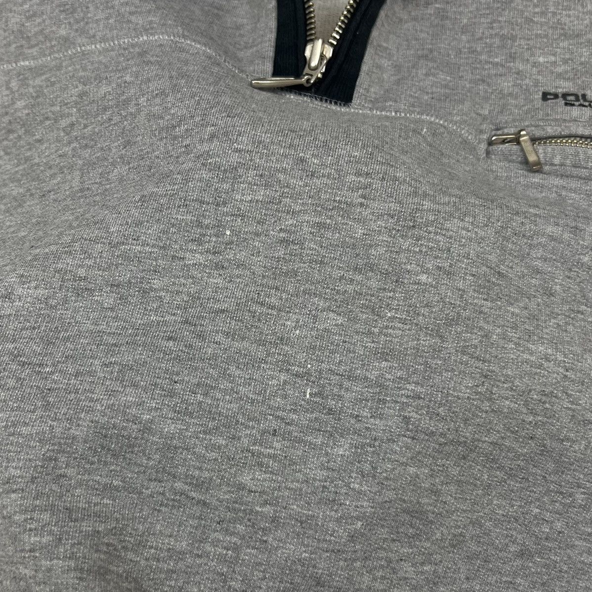 Polo Ralph Lauren × Ralph Lauren × Vintage Vintage Polo Sport Ralph Lauren Logo Grey Cotton 1/4 Zip -L Size US L / EU 52-54 / 3 - 13 Thumbnail