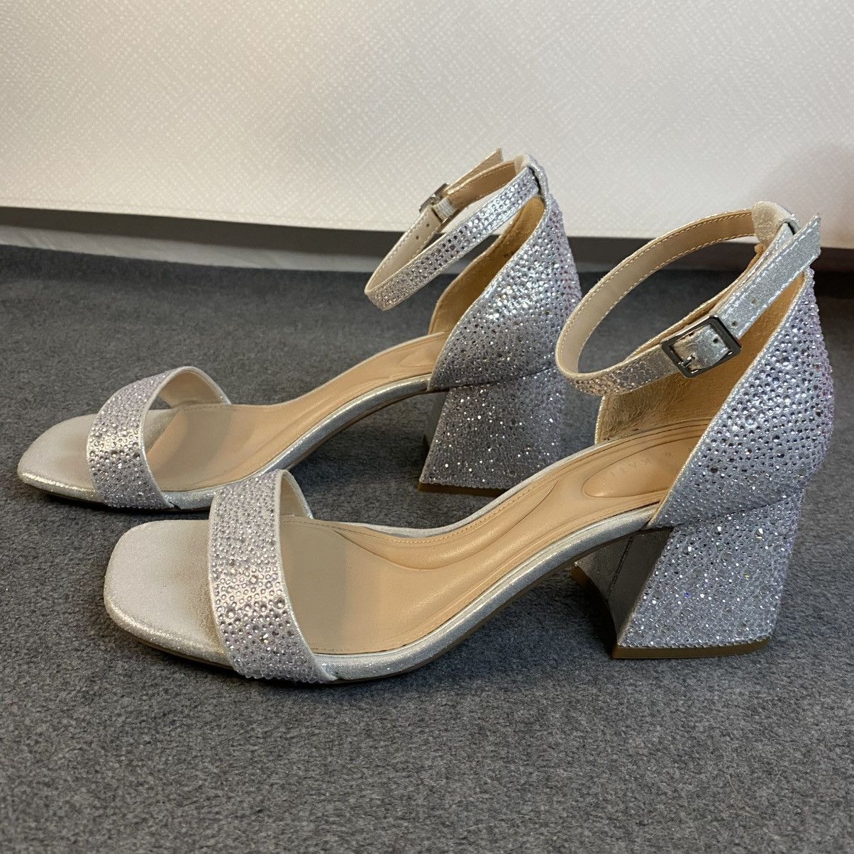 Other Kelly & Katie Heels Rhinestone Sparkly Silver Sz 9W EUC Size US 9 / IT 39 - 3 Thumbnail